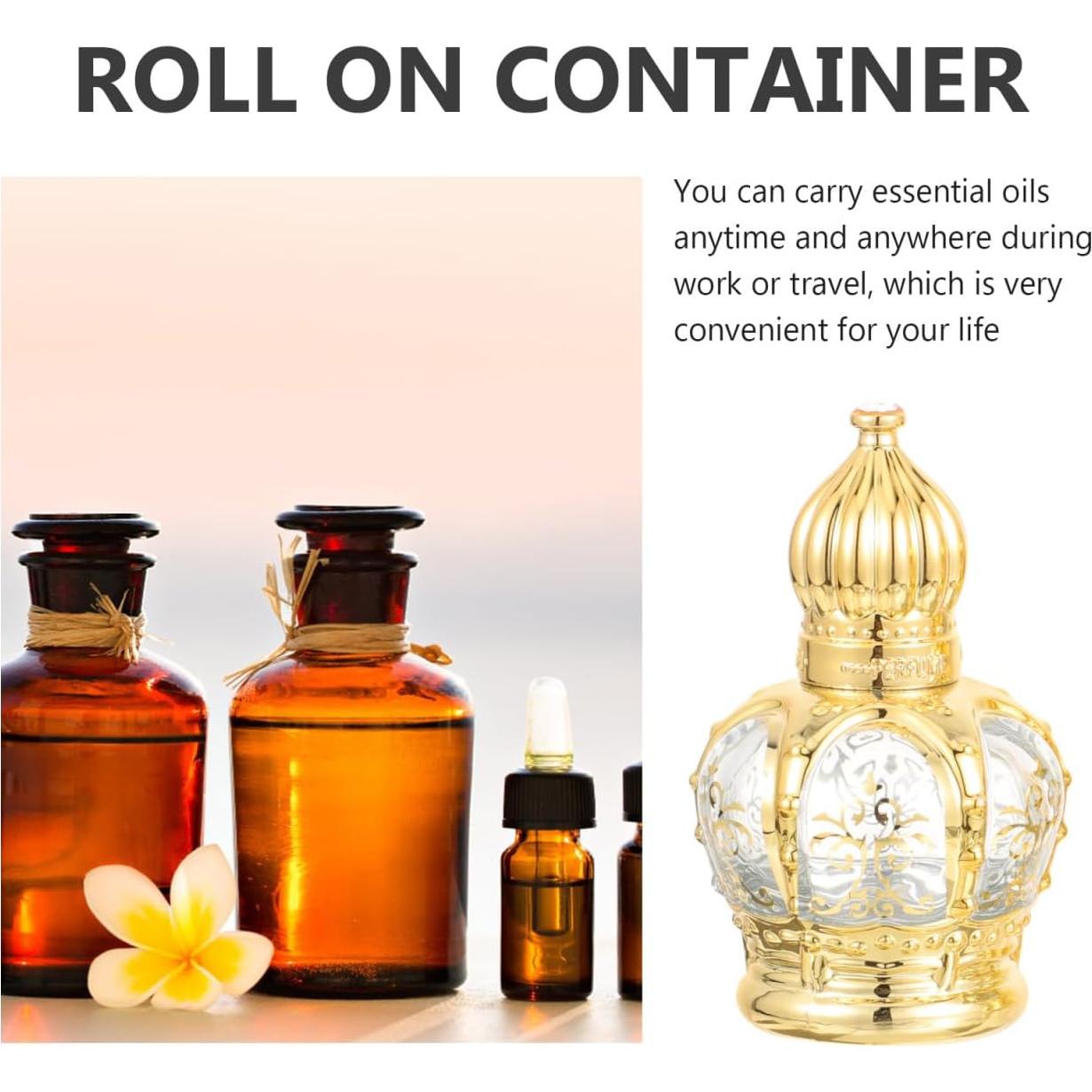 Botellas de Aceite Esencial con Rodillo jojofuny 10ml Doradas