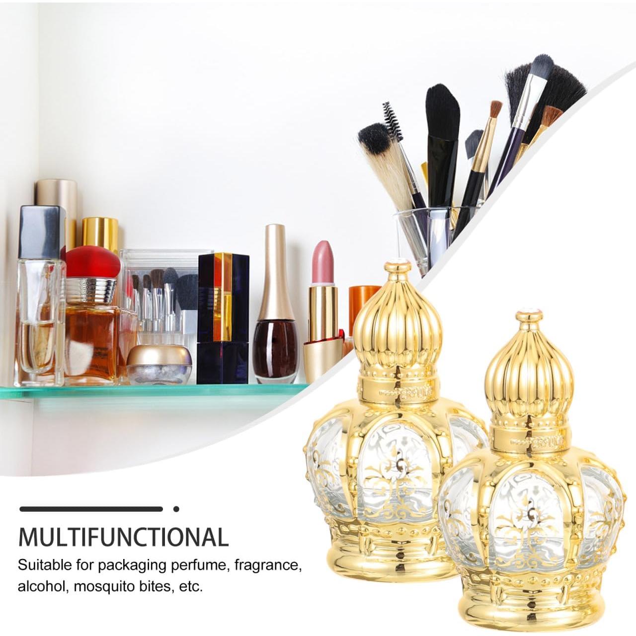 Botellas de Aceite Esencial con Rodillo jojofuny 10ml Doradas