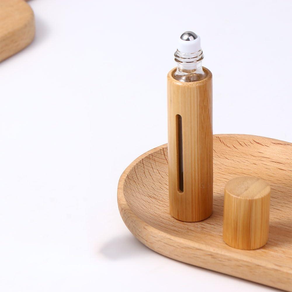 5 Botellas de Rodillo 10ml Pokinge con Apariencia de Madera