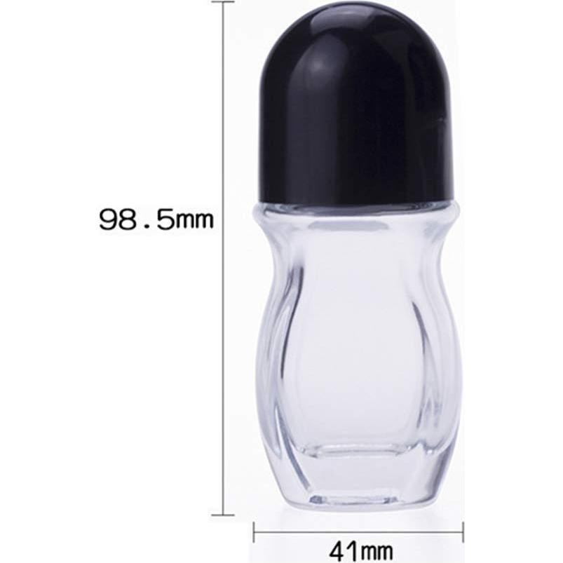 2 Botellas de Vidrio Reutilizables 30ml con Roll-On Tapa Dorada