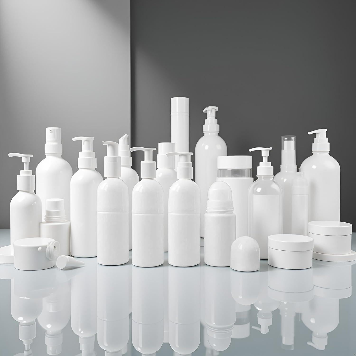 4 Botellas Reutilizables Roll On 50ml WsjiaboFux Blancas