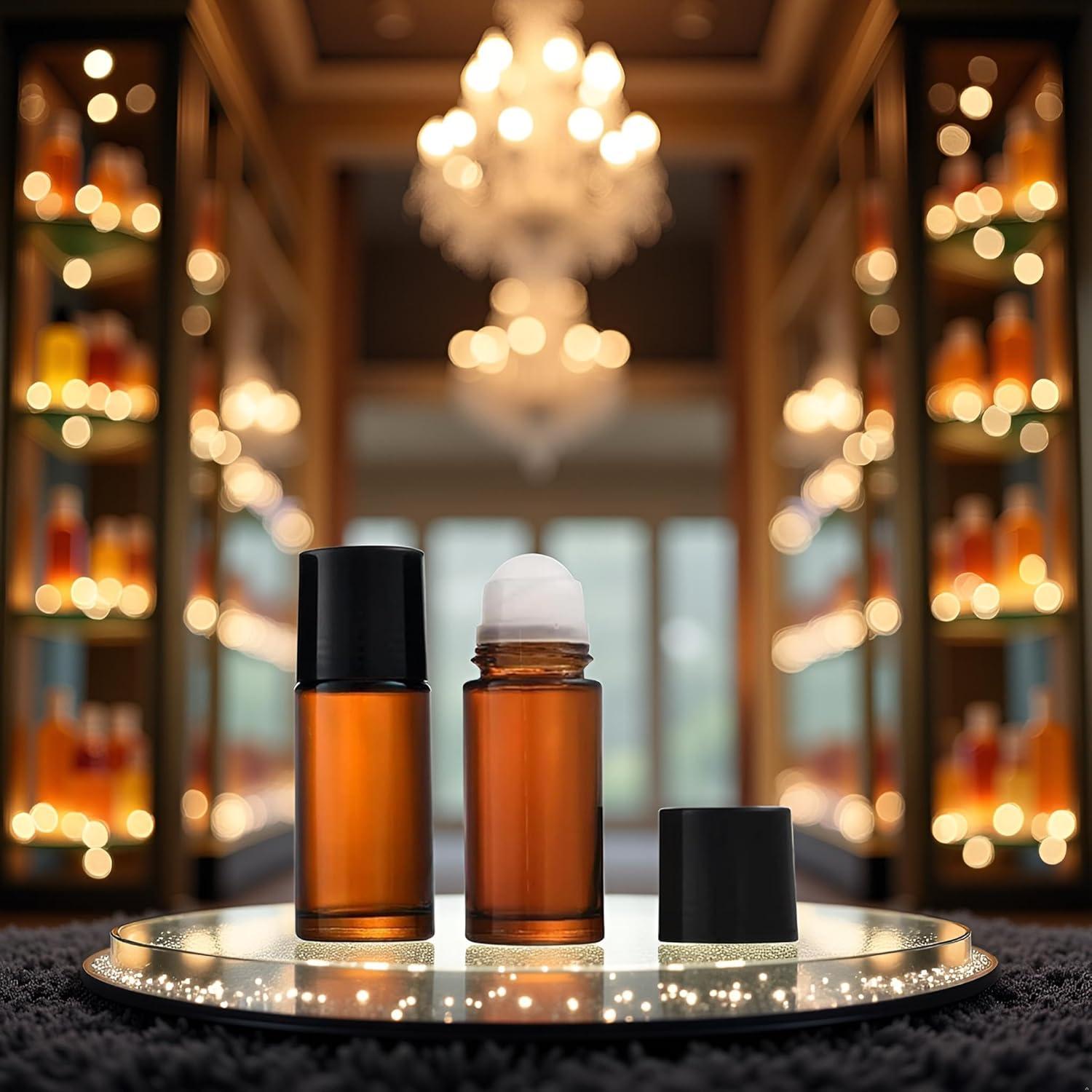 Set de 2 Botellas de Vidrio Marrón 50ml Roll-On Jinshining