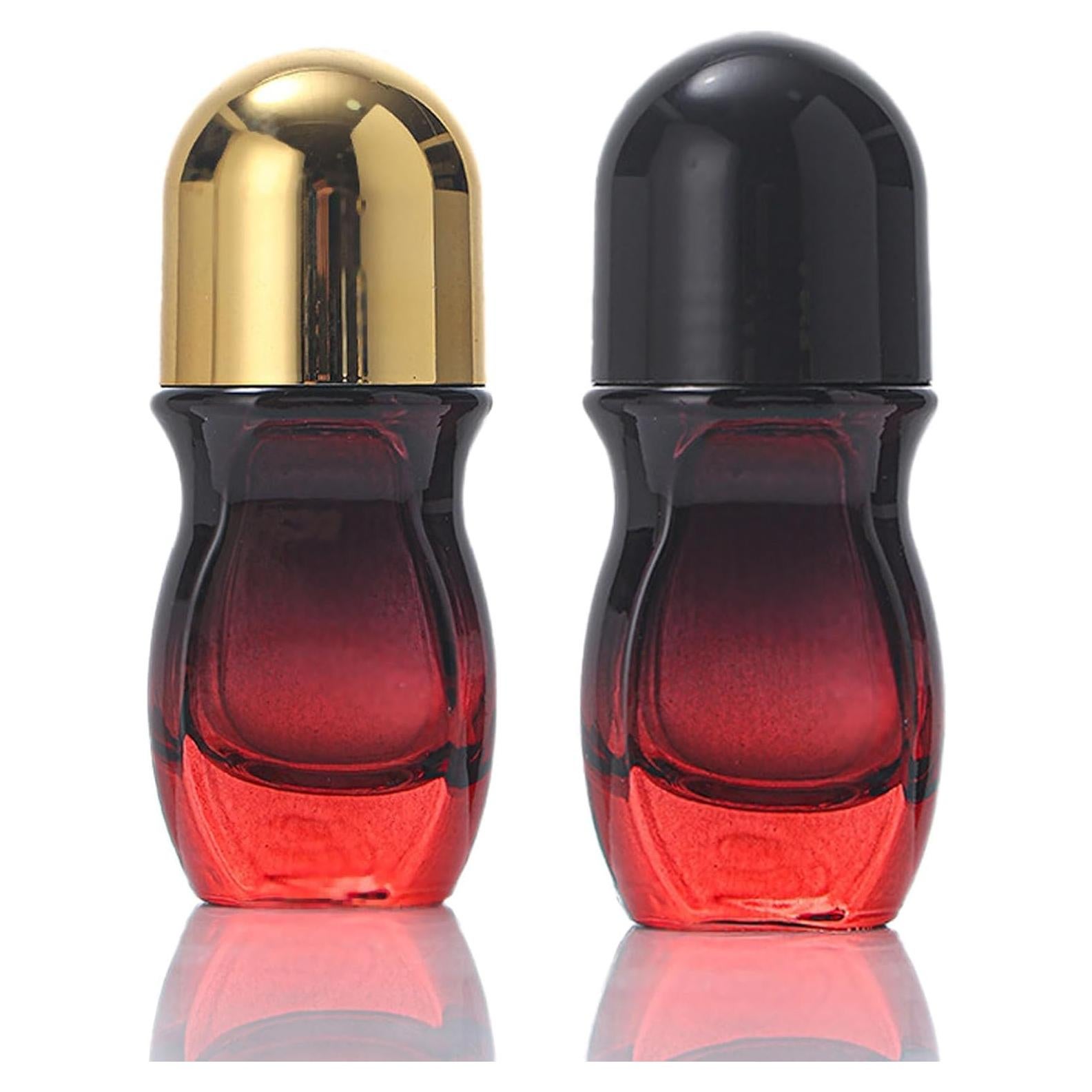 Set de 2 Botellas de Vidrio Rojo 50ML con Rodillo PurYupearl