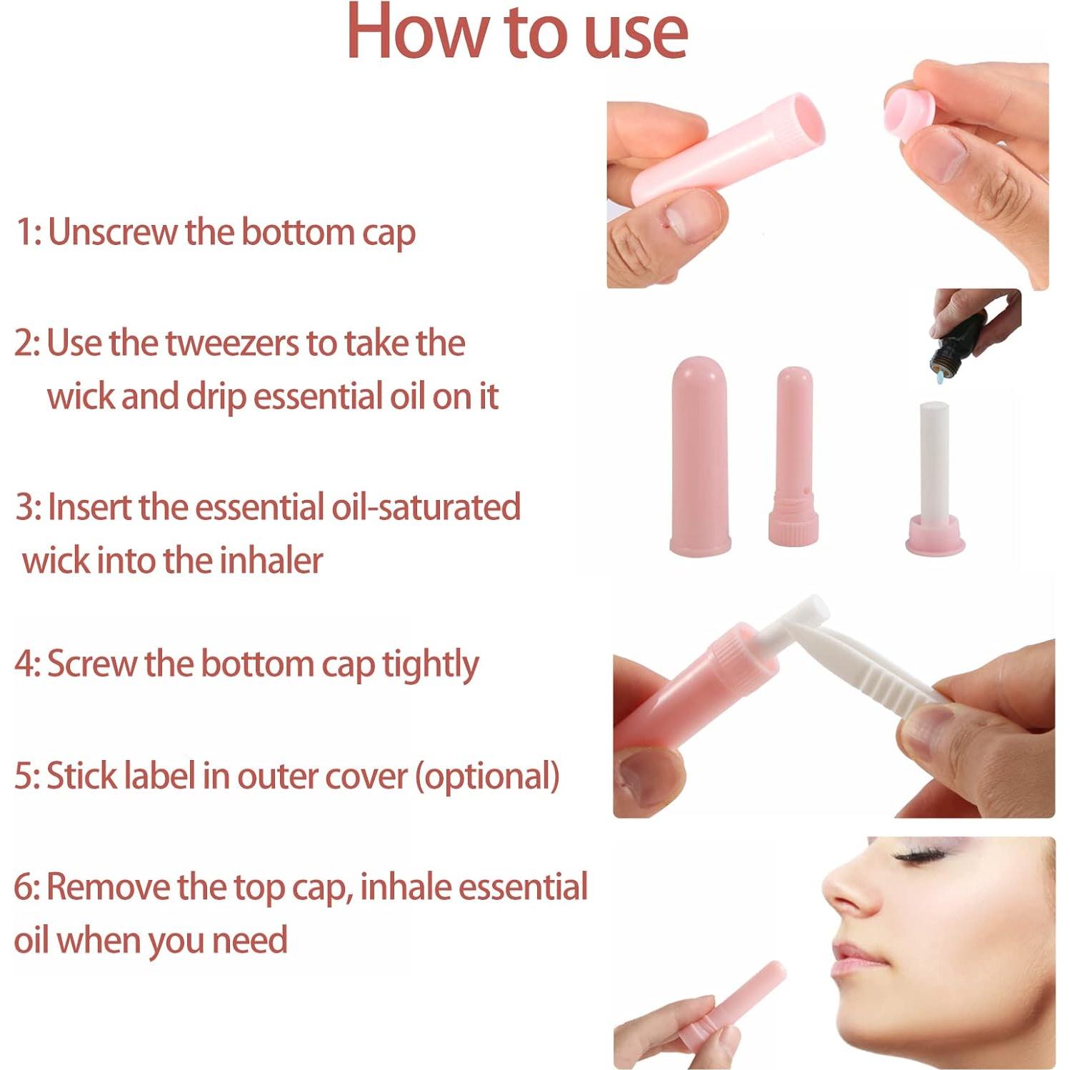 Juego de 120 Inhaladores Nasales de Aceite Esencial ifin