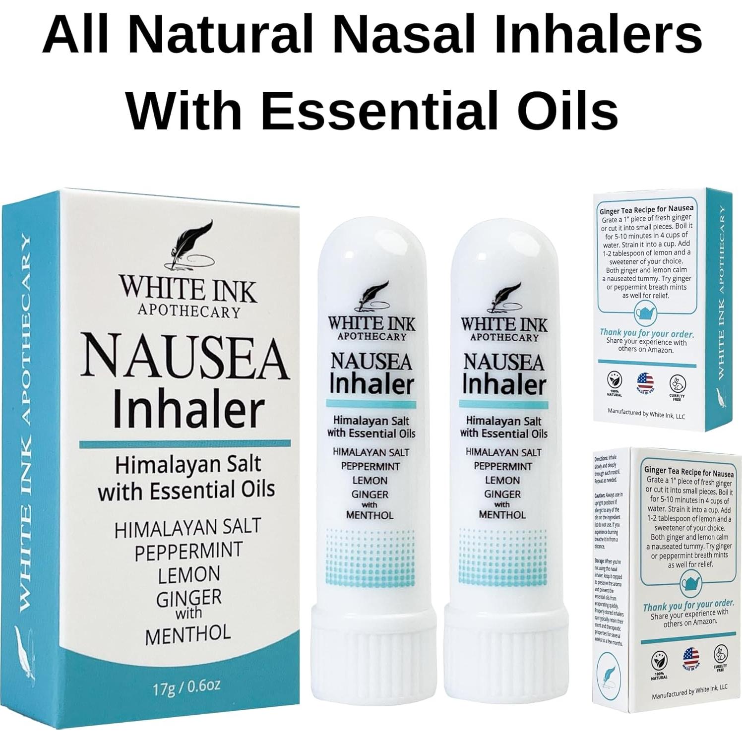 Inhalador Natural para Nauseas White Ink | Aceite Esencial
