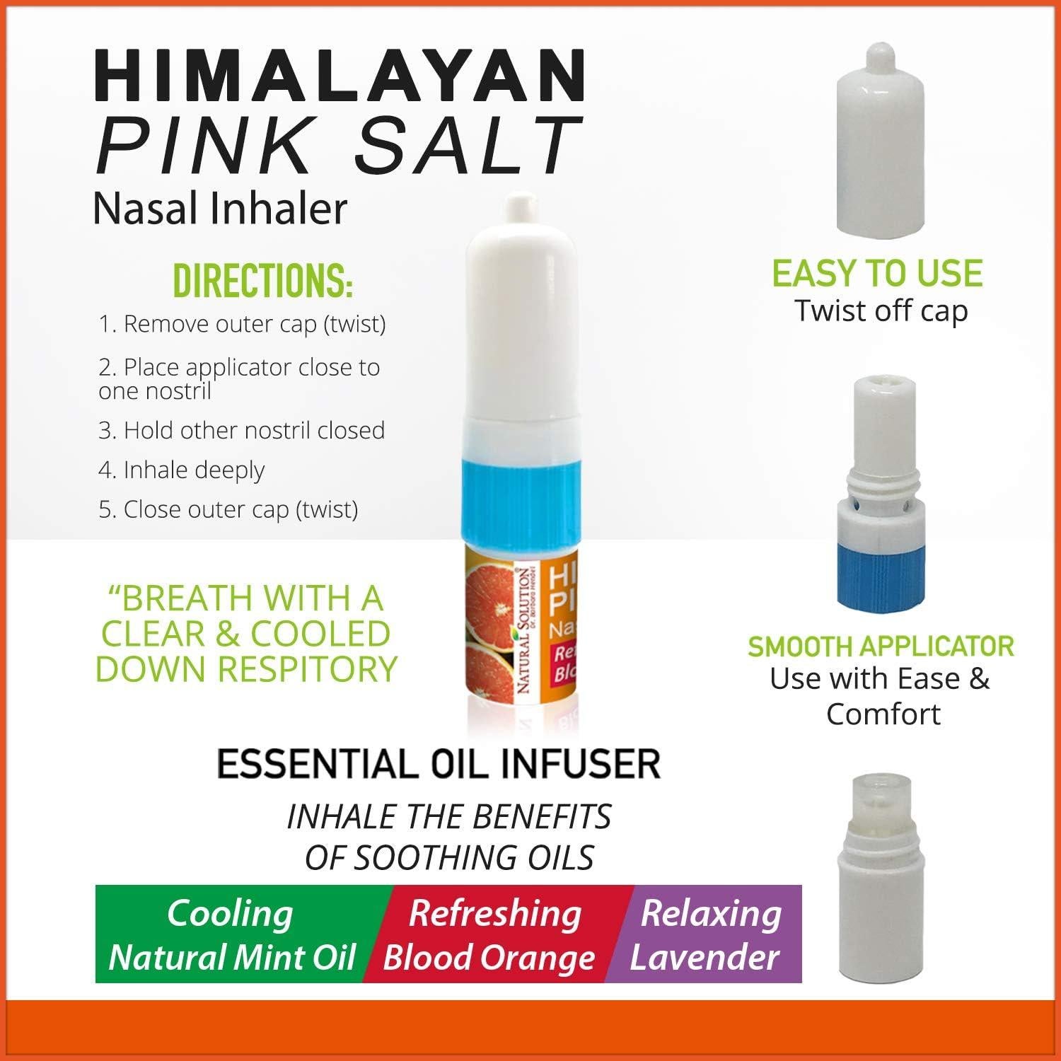 Inhalador Nasal de Sal Rosa del Himalaya WBM - 3 Aromas