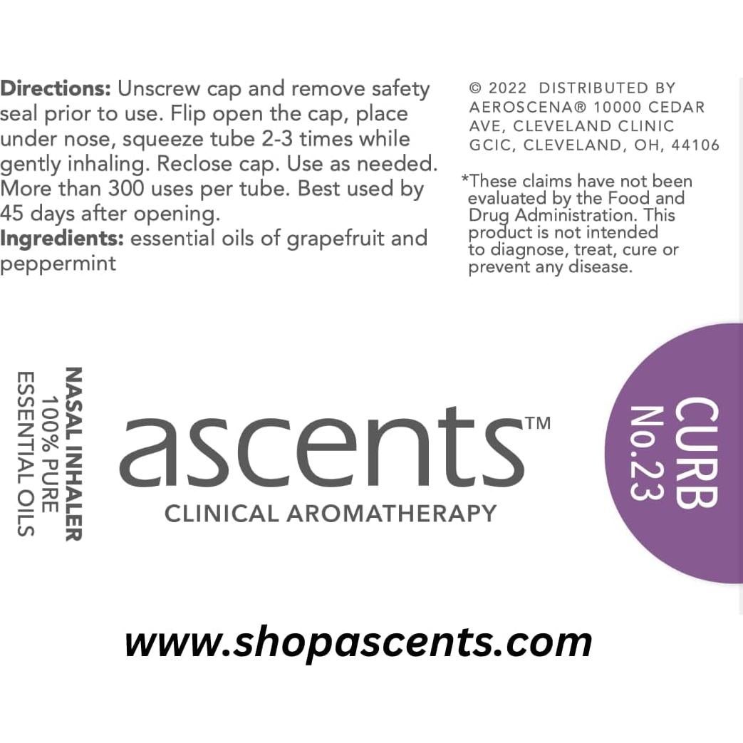 Inhalador Nasal de Aceite Esencial Curb Ascents 100% Natural