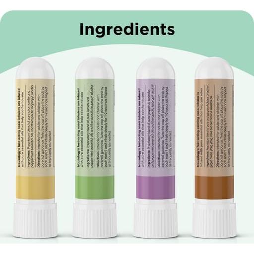 Inhalador Nasal Nausology - Aceites Esenciales - Paquete de 4