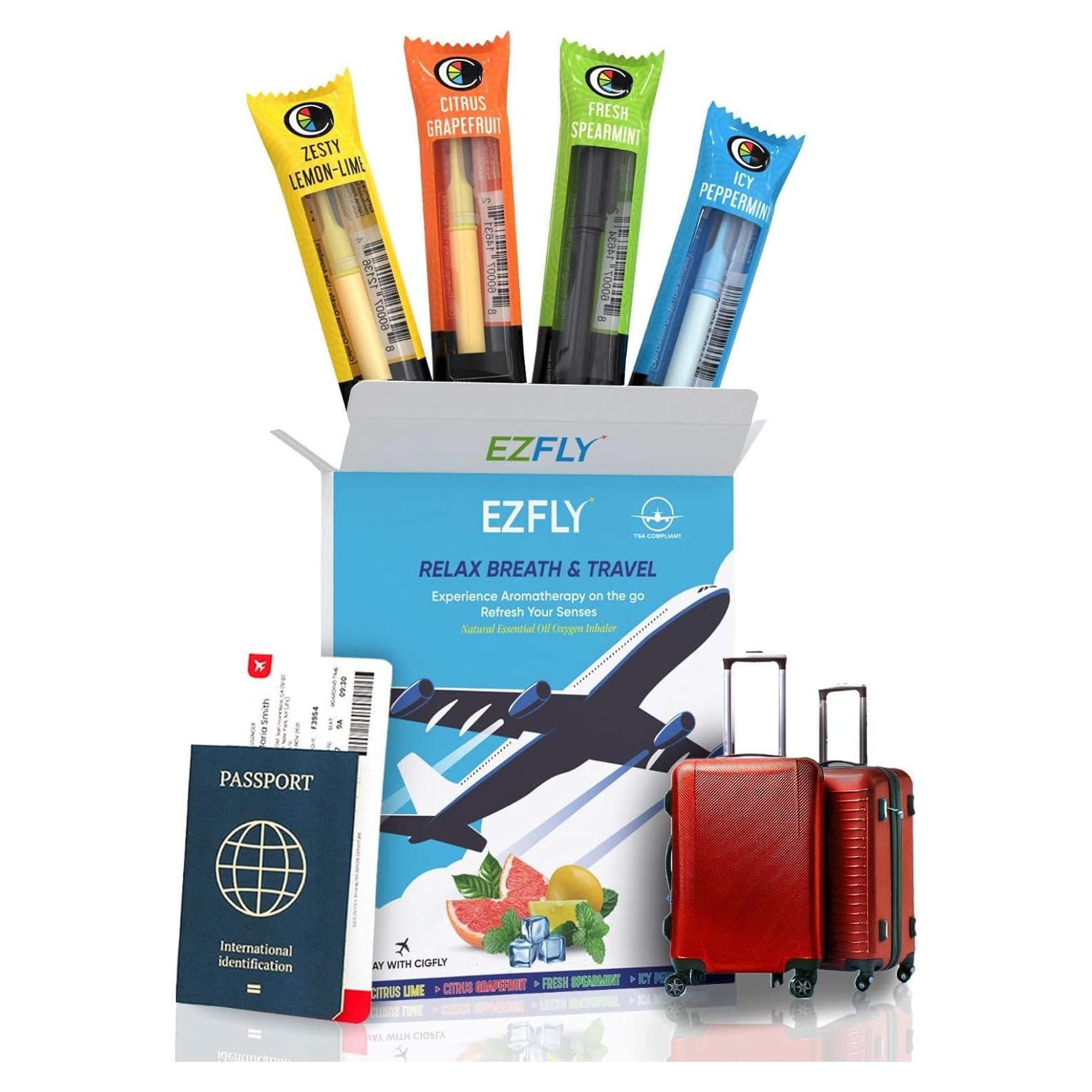 Inhalador de Aromaterapia EZFly - Portátil y Ligero, 4 Aromas