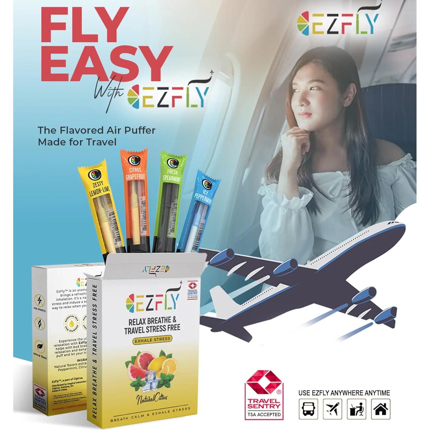 Inhalador de Aromaterapia EZFly - Portátil y Ligero, 4 Aromas