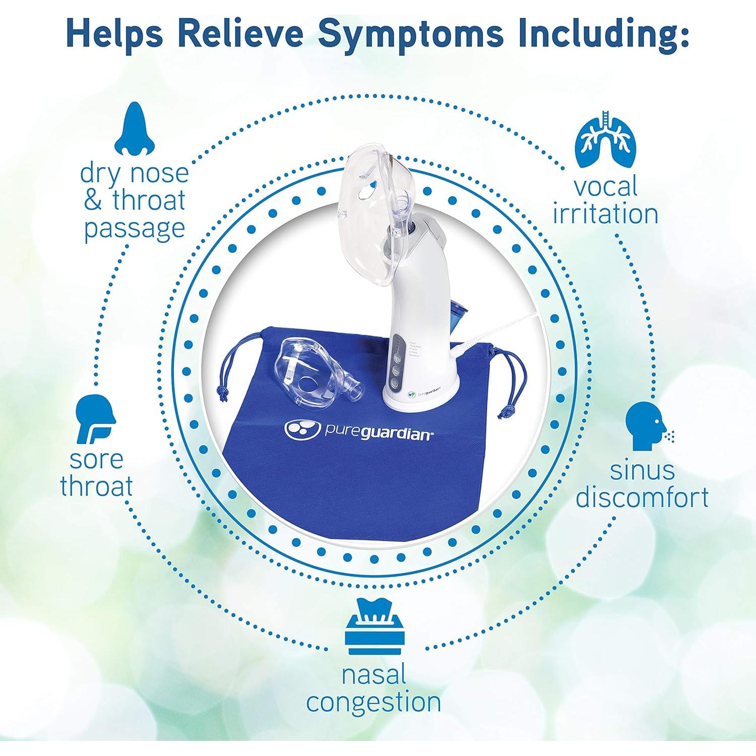 Inhalador de Vapor Caliente PureGuardian MST55 Portátil 295g