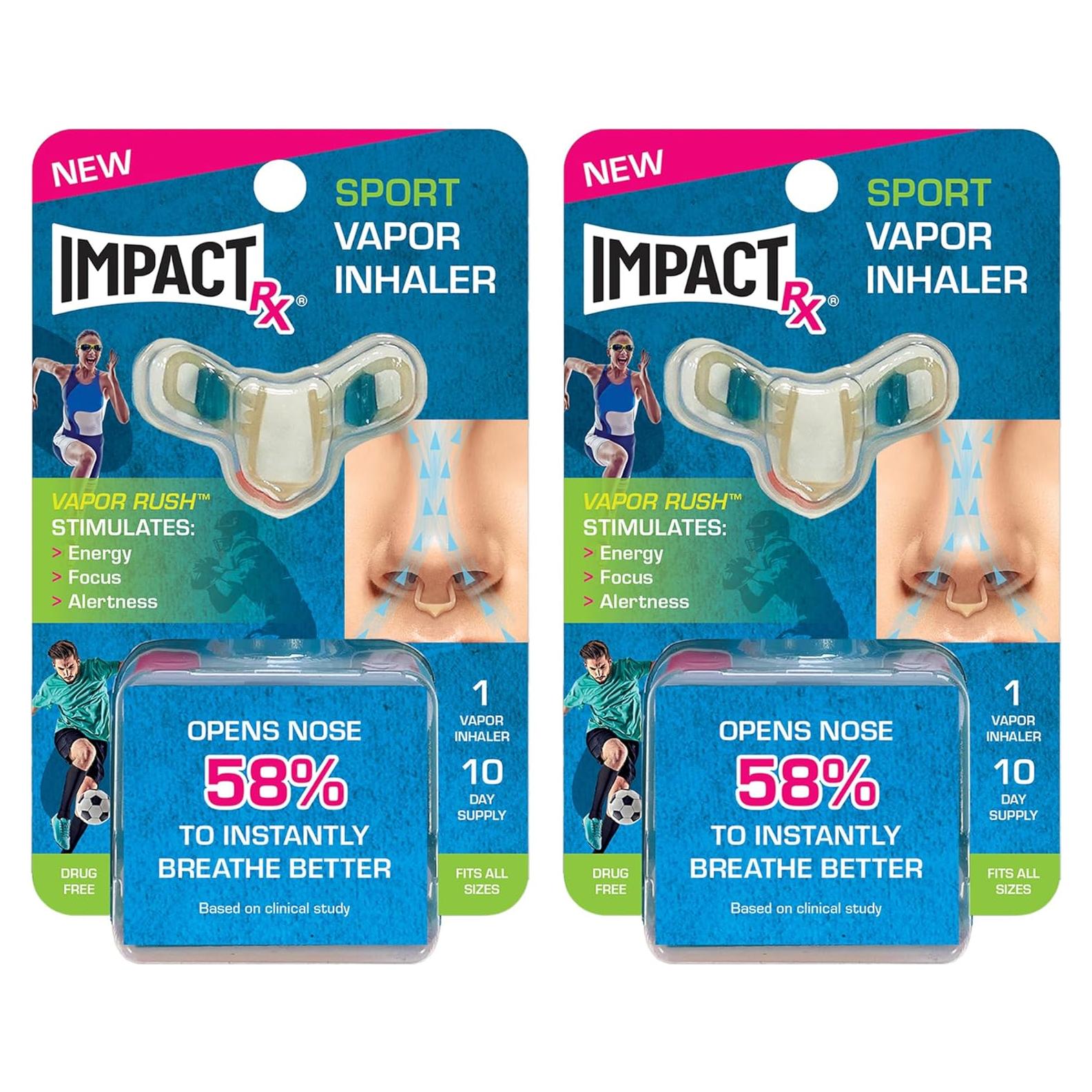 Inhalador de Vapor ImpactRx Sport - Mejora Respiración y Energía - Paquete de 2