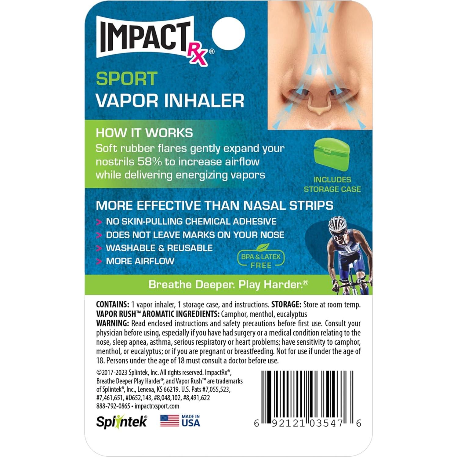 Inhalador de Vapor ImpactRx Sport - Mejora Respiración y Energía - Paquete de 2
