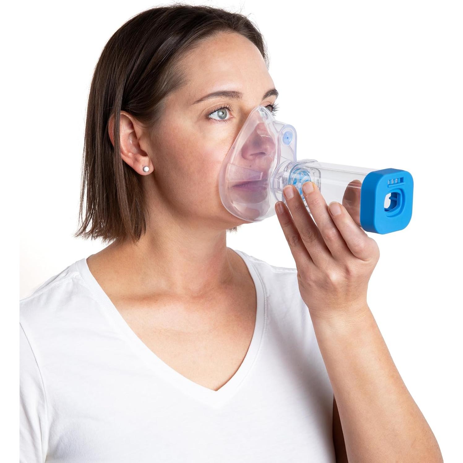 Espaciador para Inhalador Aerochamber con Máscara Facial Adultos