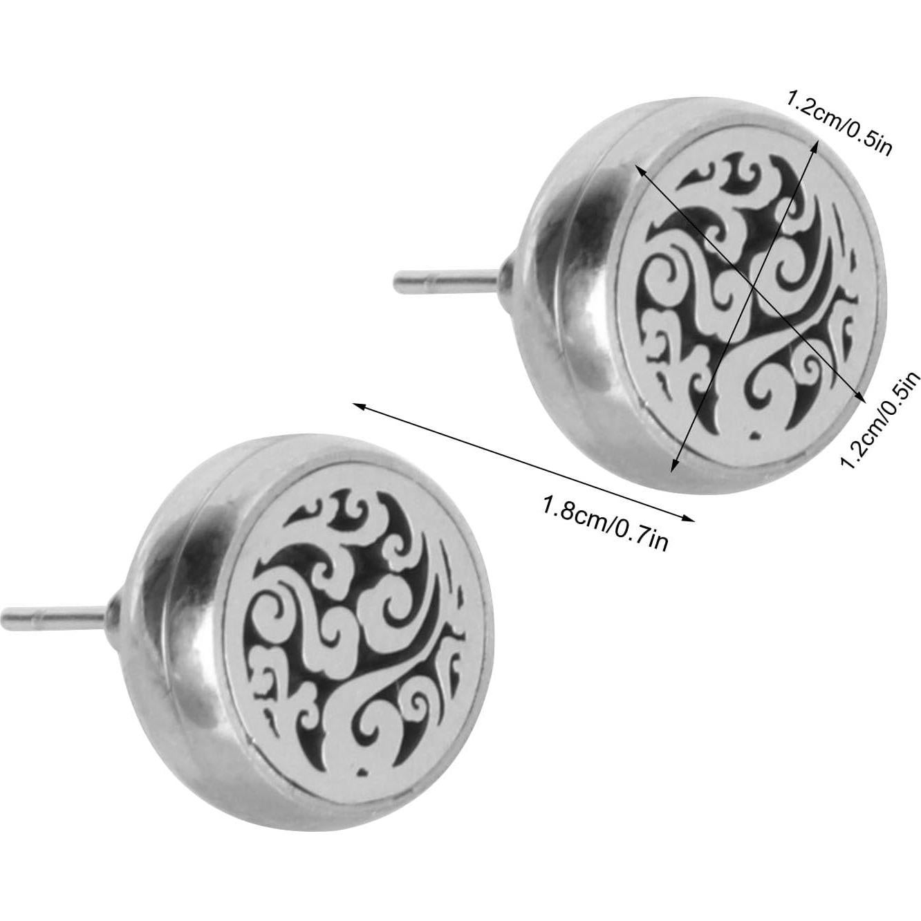 Stainless Steel Essential Oil Diffuser Earrings, Aromatherapy Effect, Multipurpose, Ideal Gift, Compact and Portable