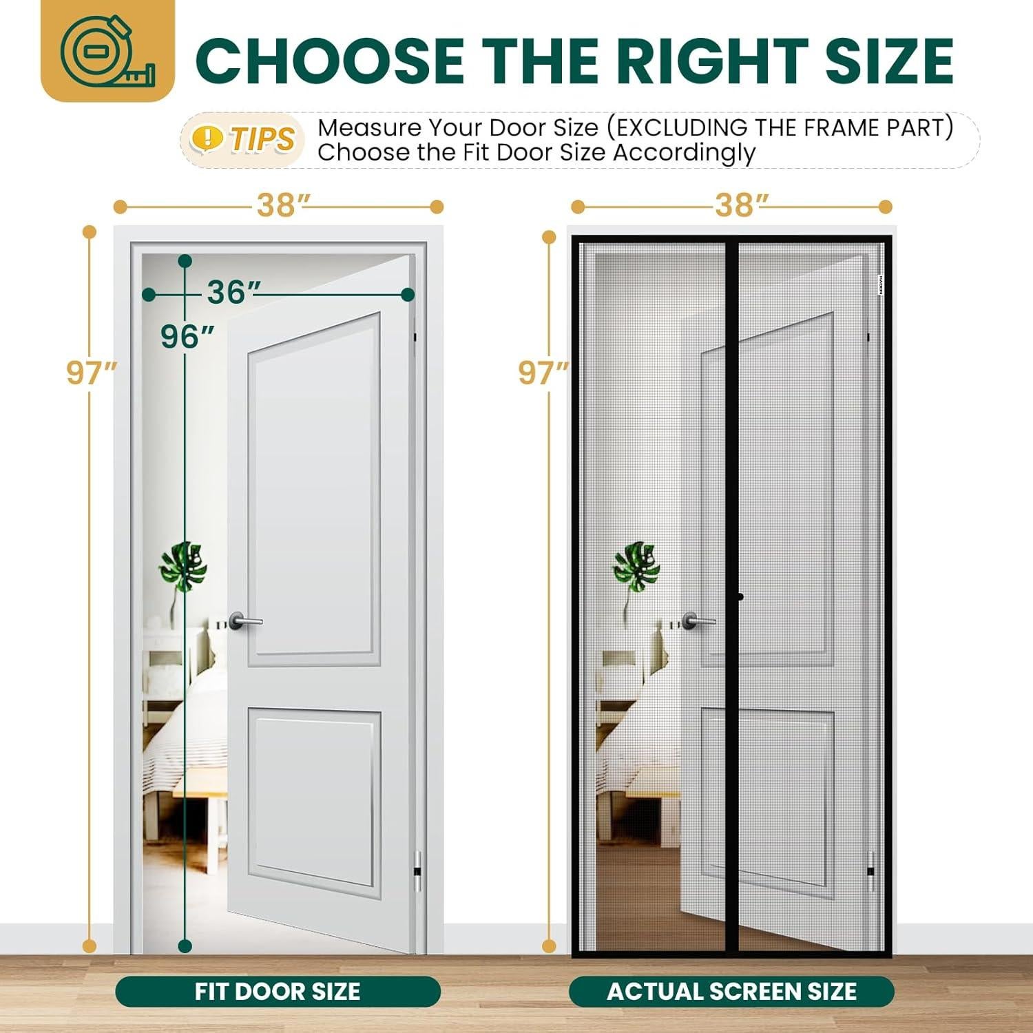 Malla de Puerta Magnética HADOR 36x96 cm Resistente