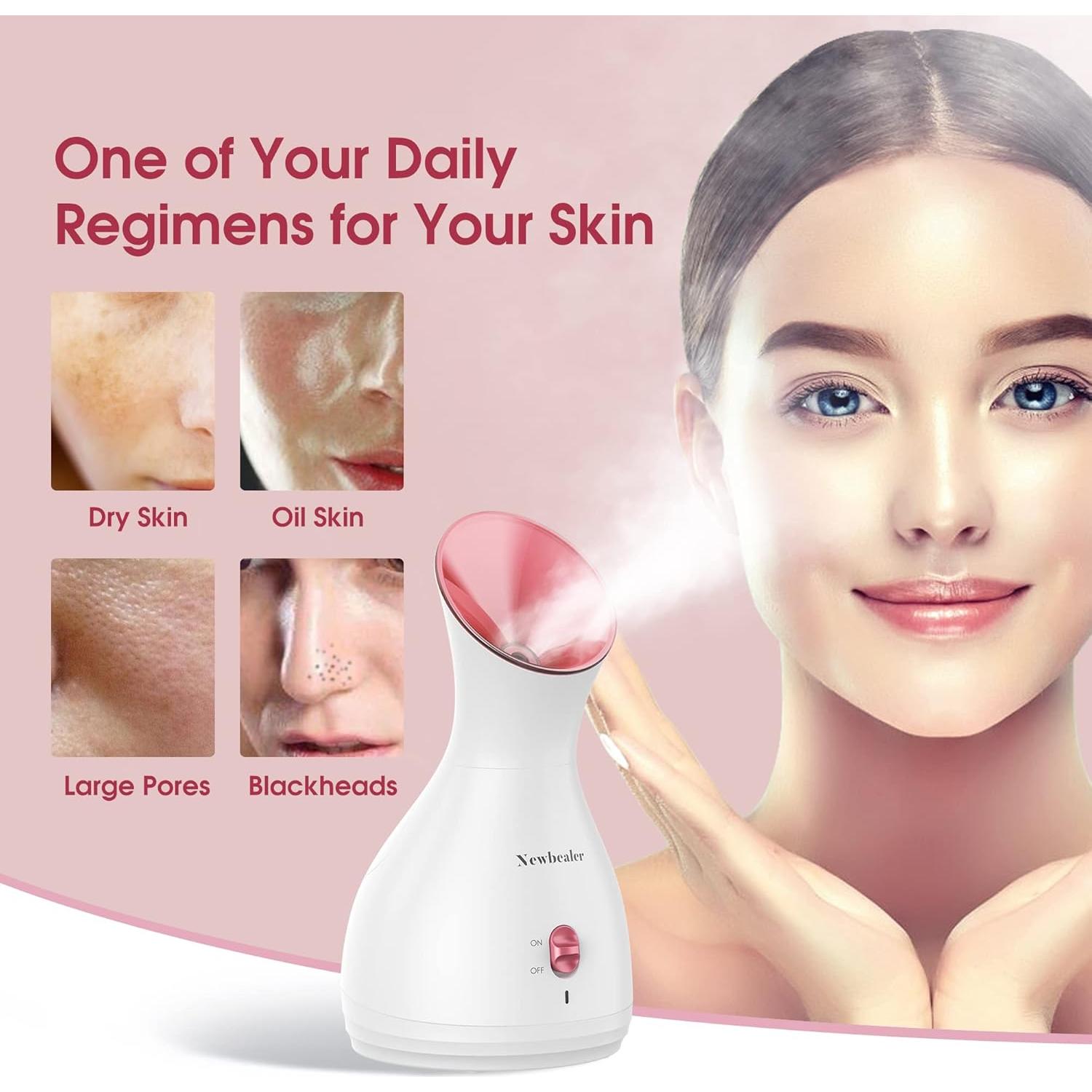 Vaporizador Facial 2en1 Newbealer Rojo 170ml Aromaterapia