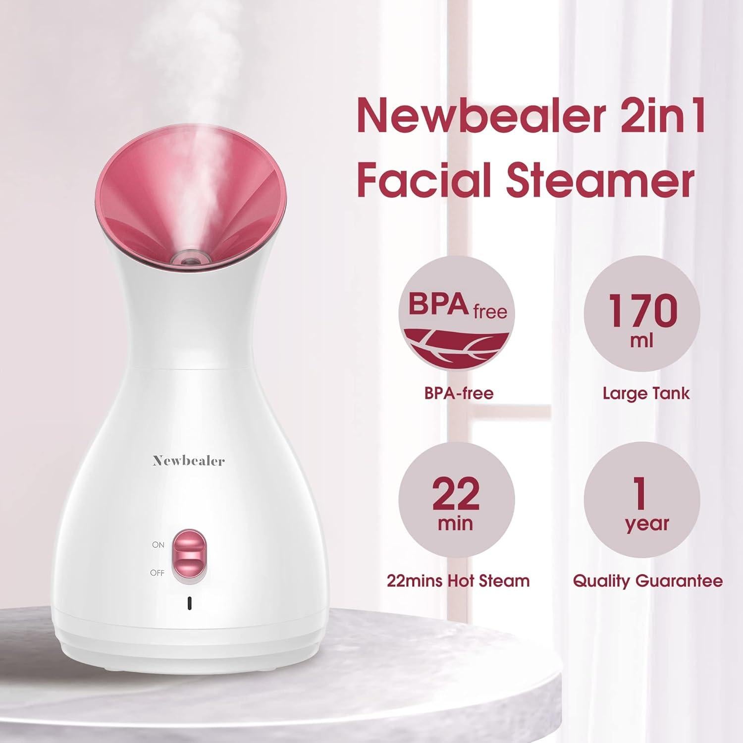 Vaporizador Facial 2en1 Newbealer Rojo 170ml Aromaterapia