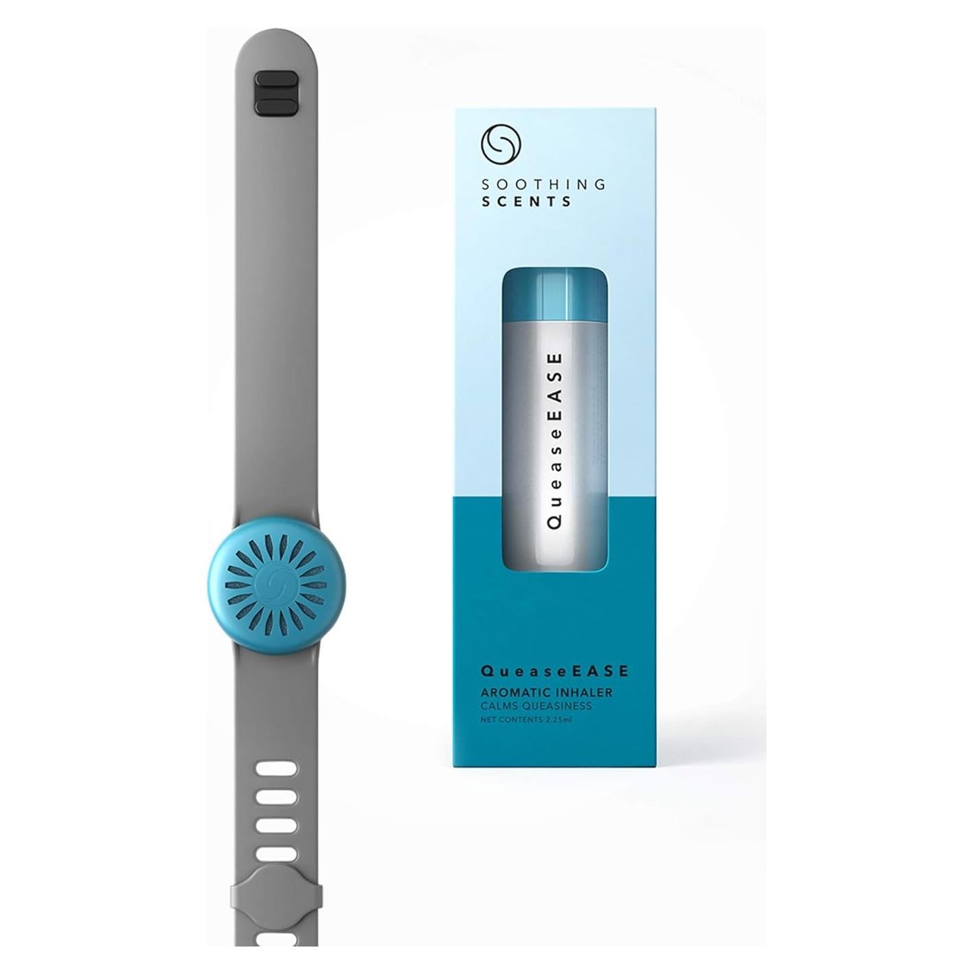 Conjunto Activo QueaseEASE - Pulsera Acupresión y Inhalador