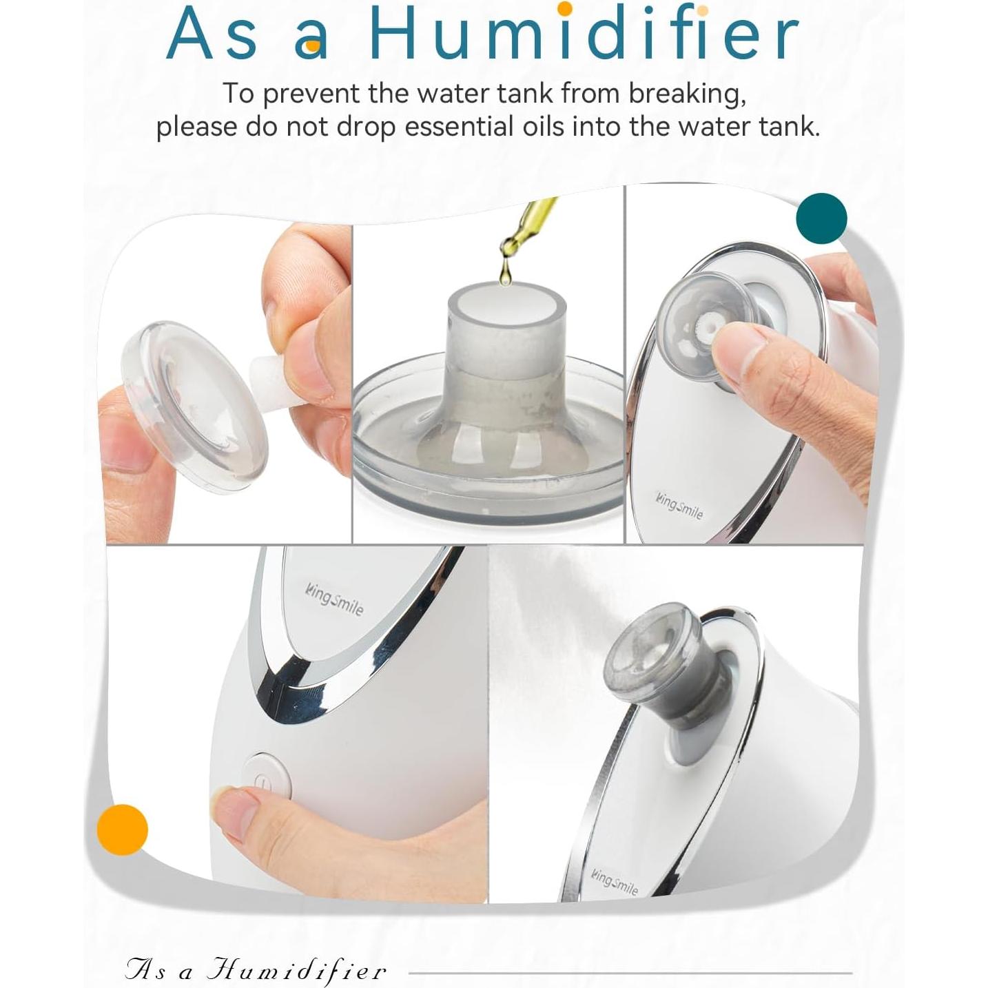 Vaporizador Facial Kingsmile 3 en 1 Compacto con Aromaterapia