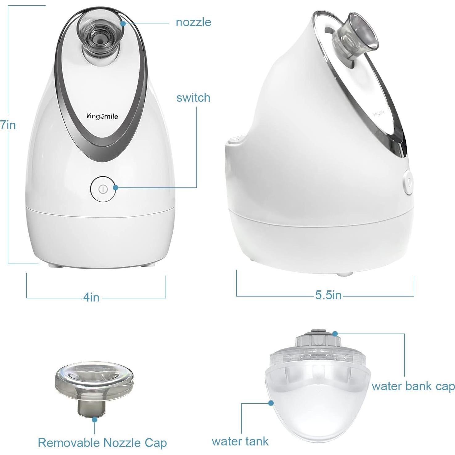 Vaporizador Facial Kingsmile 3 en 1 Compacto con Aromaterapia