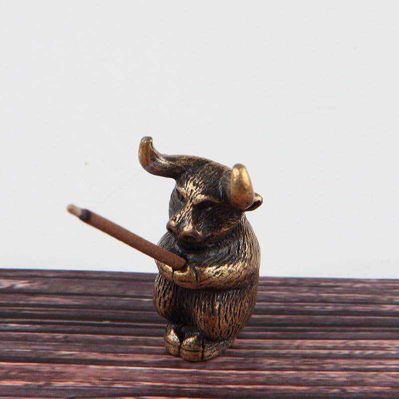 4 Soportes de Incienso Chino Mini Vaca, Pollo, Serpiente, Ratón Metal