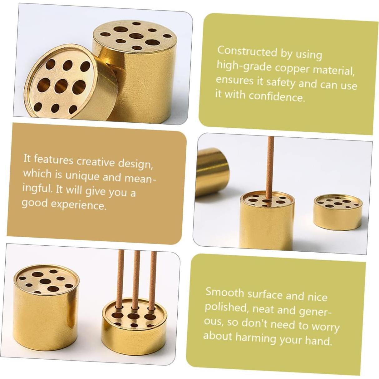 Soporte para Incienso VOSAREA de Cobre Dorado - 4 Piezas