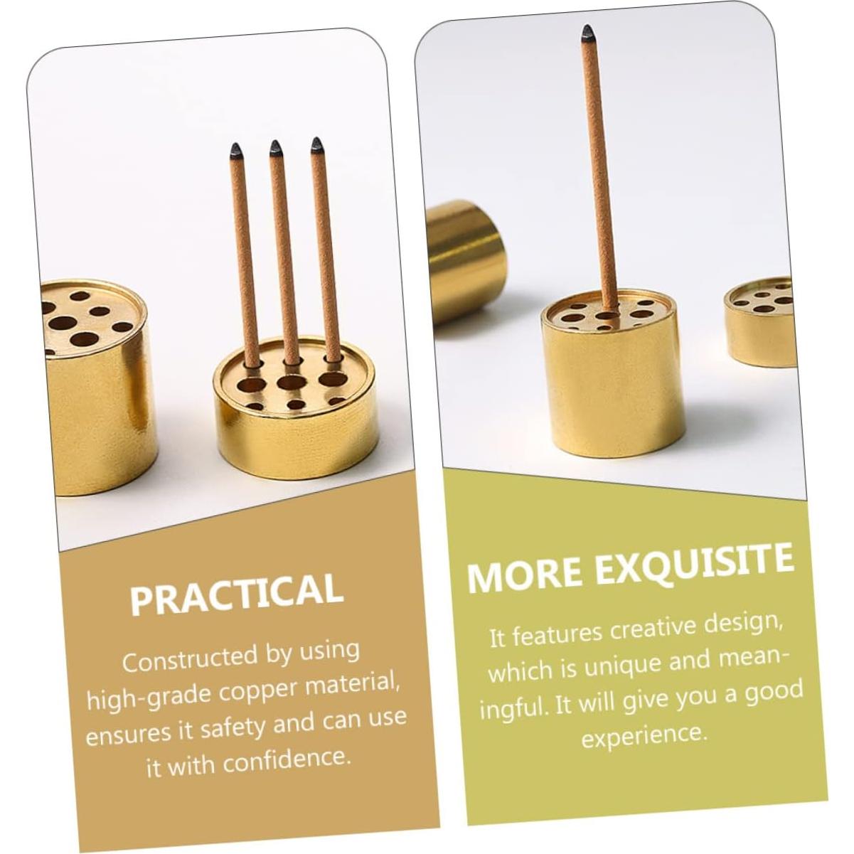 Soporte para Incienso VOSAREA de Cobre Dorado - 4 Piezas