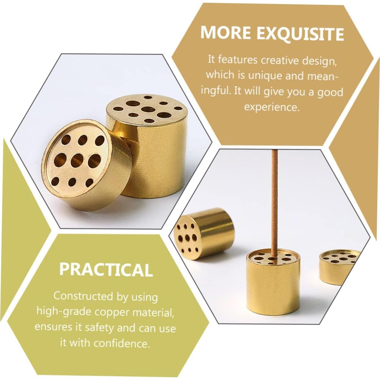 Soporte para Incienso VOSAREA de Cobre Dorado - 4 Piezas