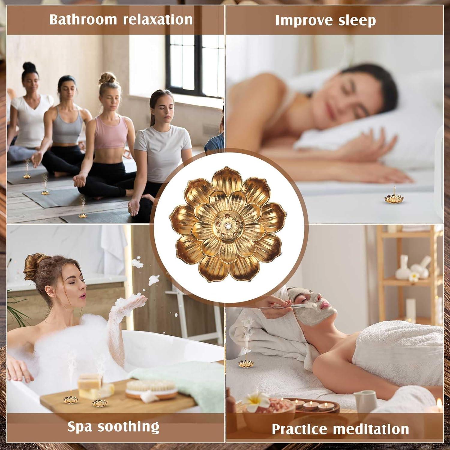 Set de 60 Soportes de Incienso Layhit Loto Dorado 5.5 cm