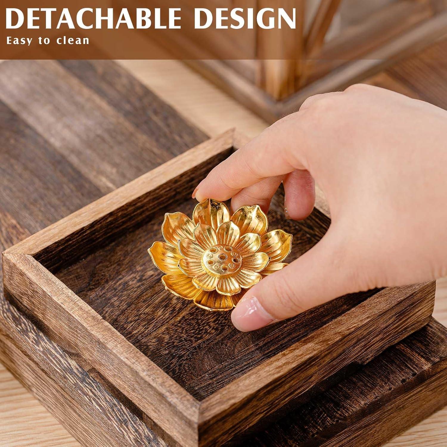 Set de 60 Soportes de Incienso Layhit Loto Dorado 5.5 cm