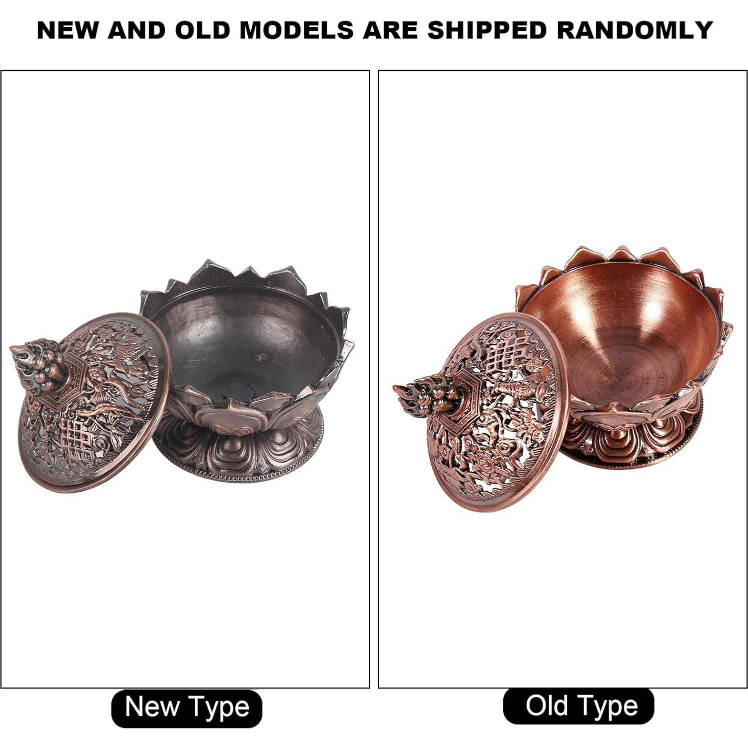 Soporte de Incienso Loto Walfront Bronce Rojo 8 cm