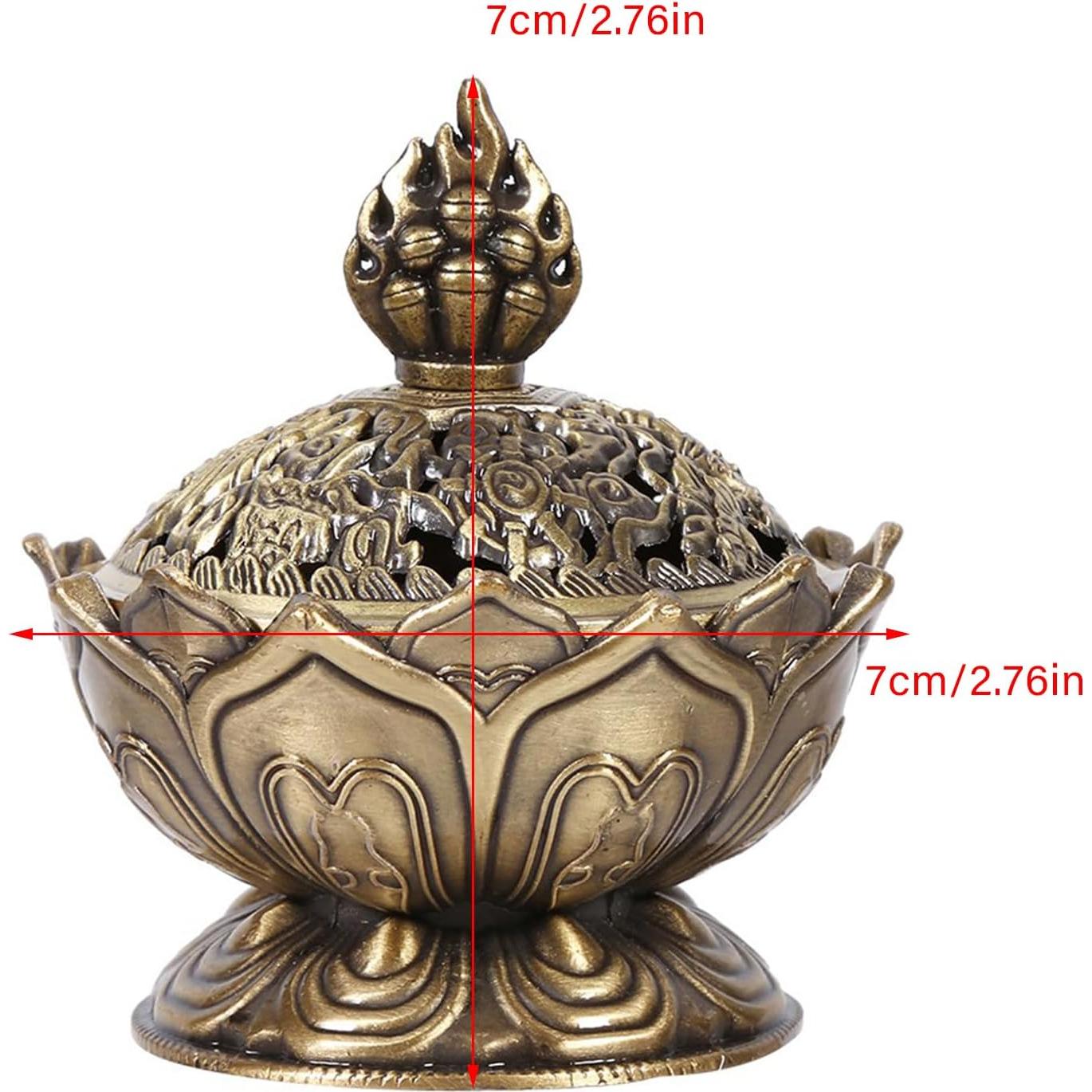 Quemador de Incienso Loto Kodrily de Aleación de Zinc 7x7cm