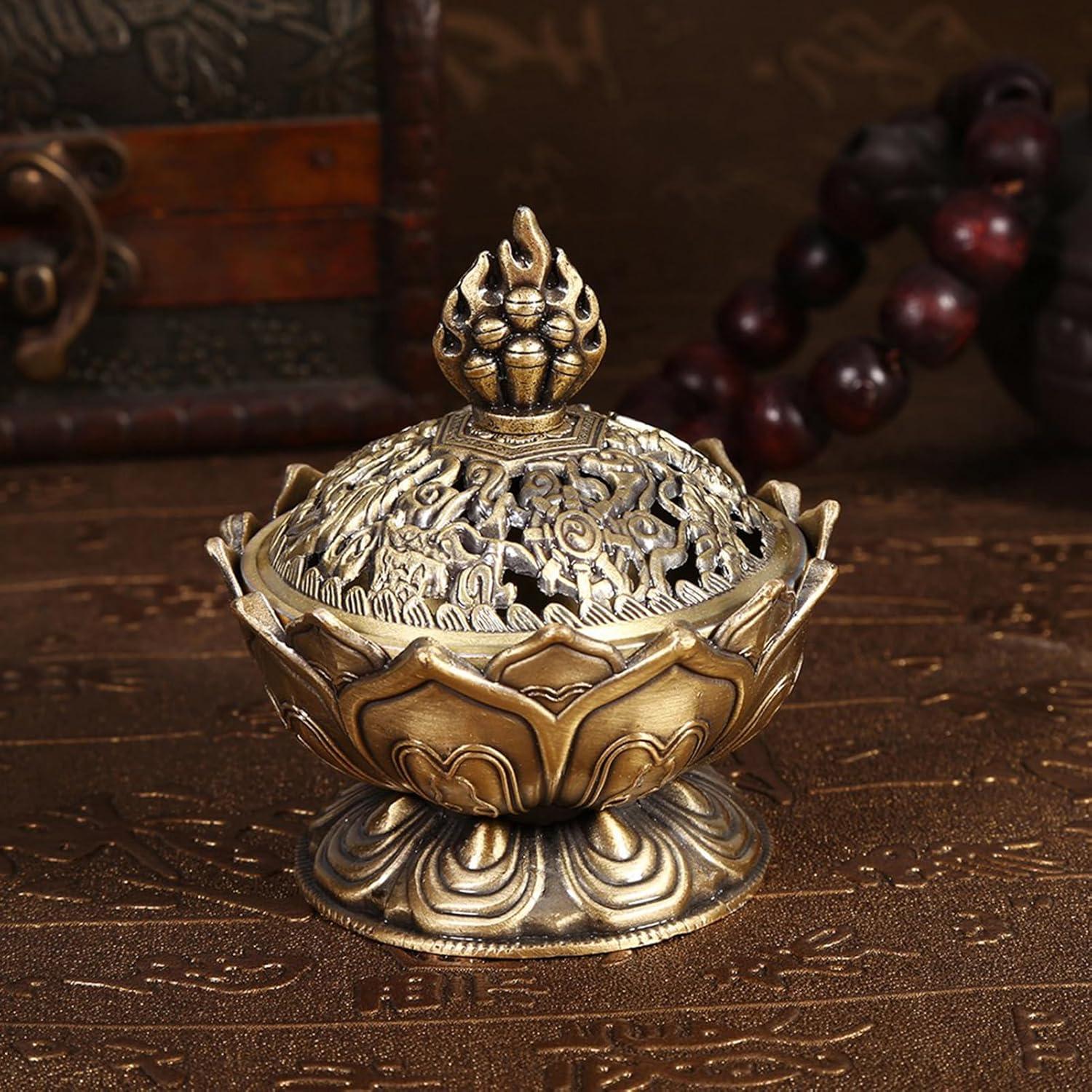 Quemador de Incienso Loto Kodrily de Aleación de Zinc 7x7cm