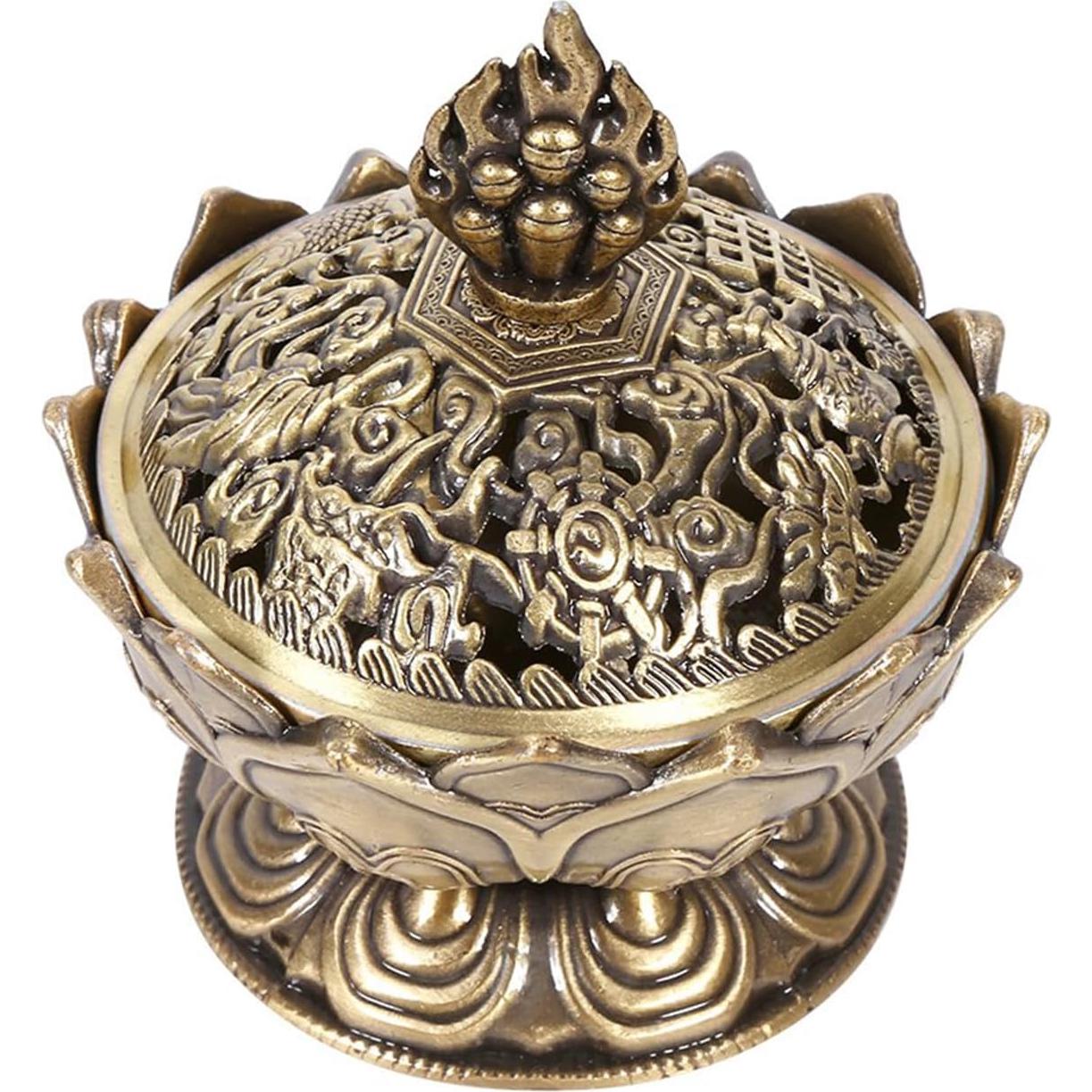 Quemador de Incienso Loto Kodrily de Aleación de Zinc 7x7cm