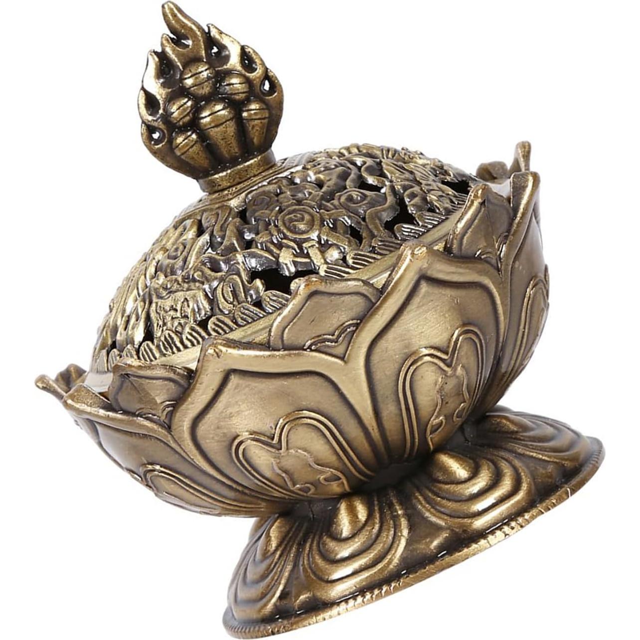 Quemador de Incienso Loto Kodrily de Aleación de Zinc 7x7cm