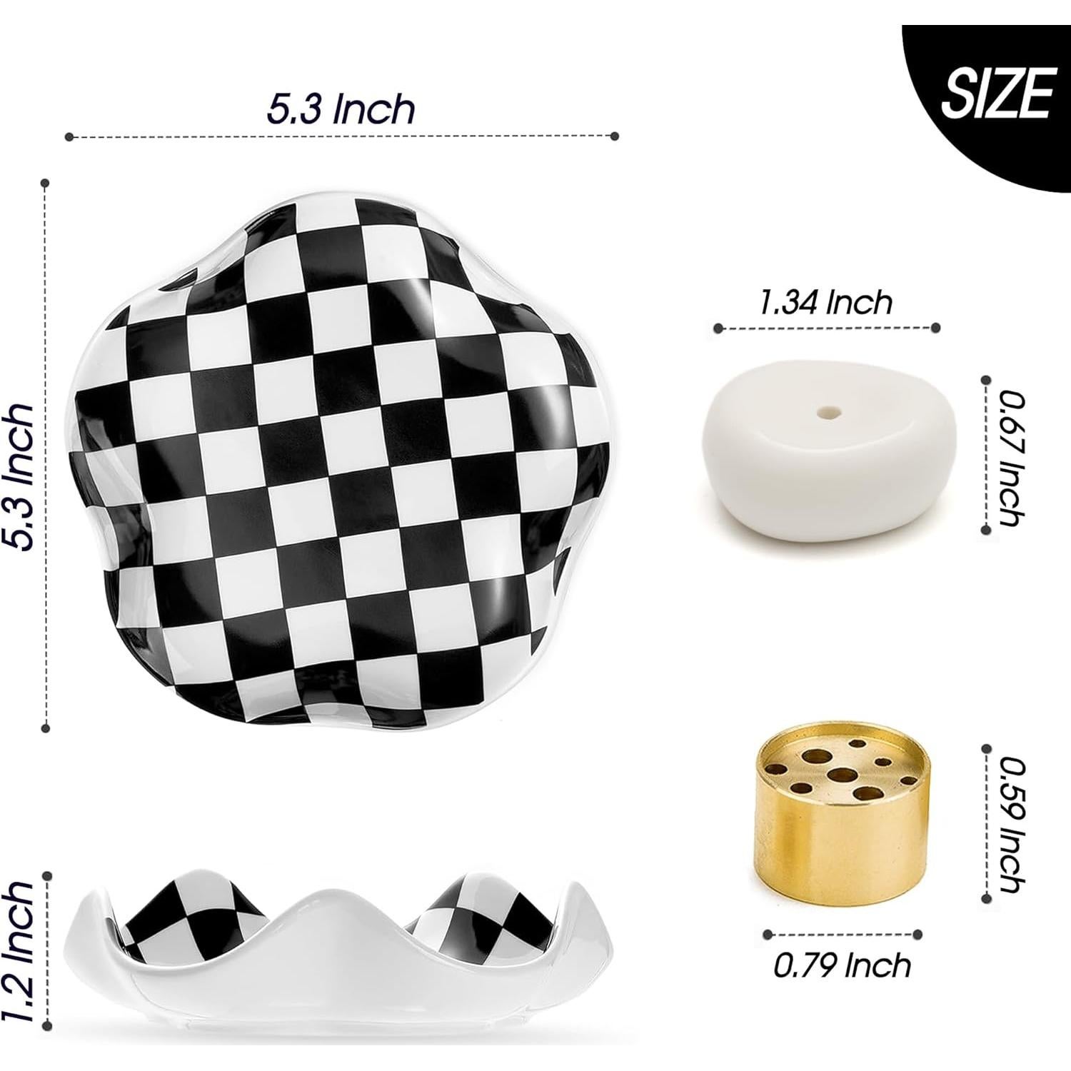 Soporte de Incienso Cerámica Taoeuro 13 cm Negro y Blanco