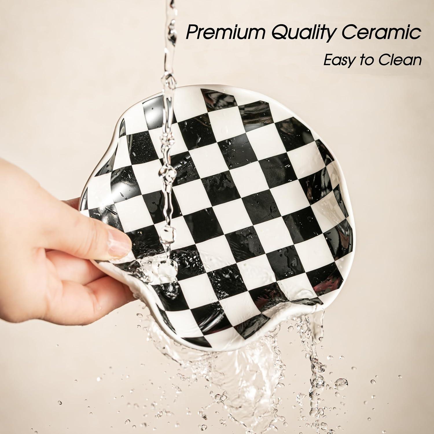 Soporte de Incienso Cerámica Taoeuro 13 cm Negro y Blanco