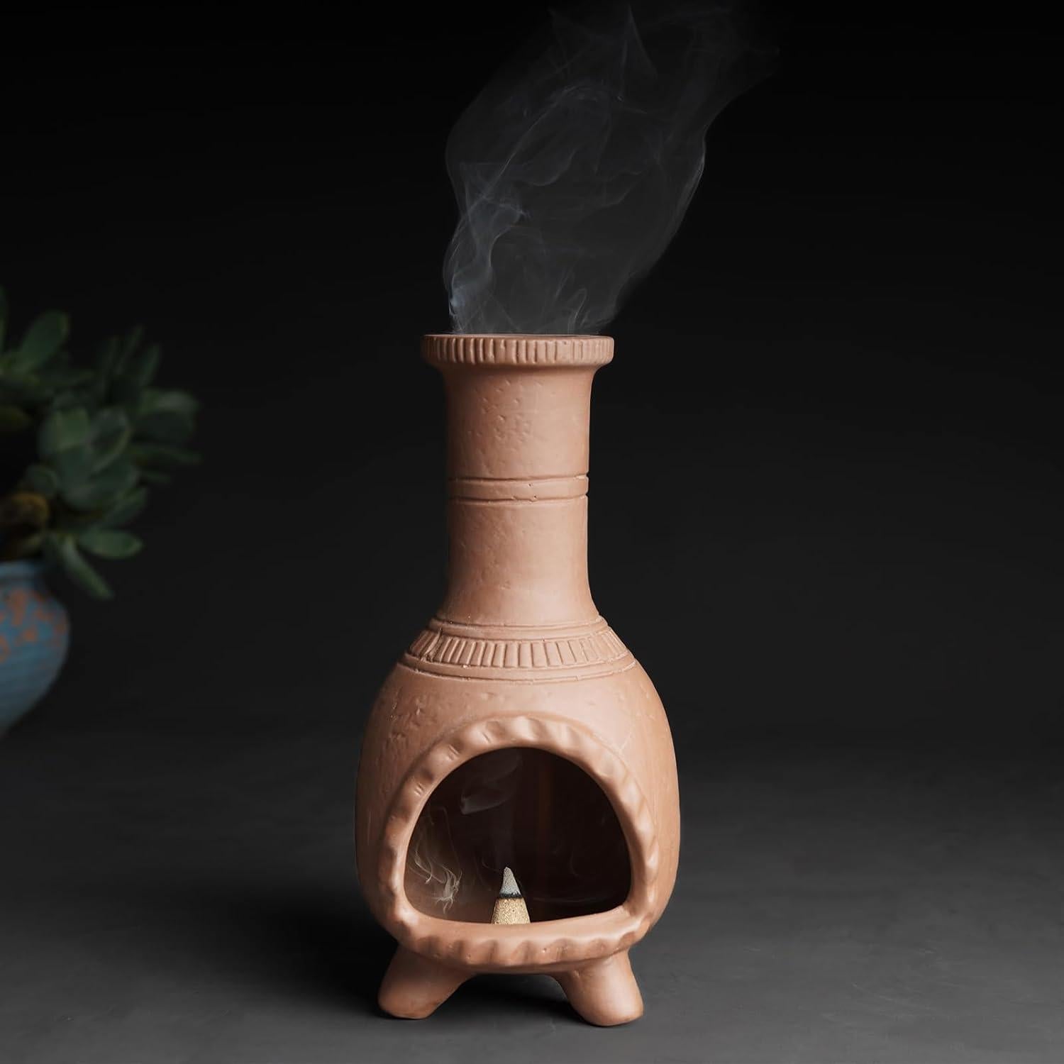 Soporte de Palo Santo Terracota MOUGIGI Estilo Mexicano 19cm