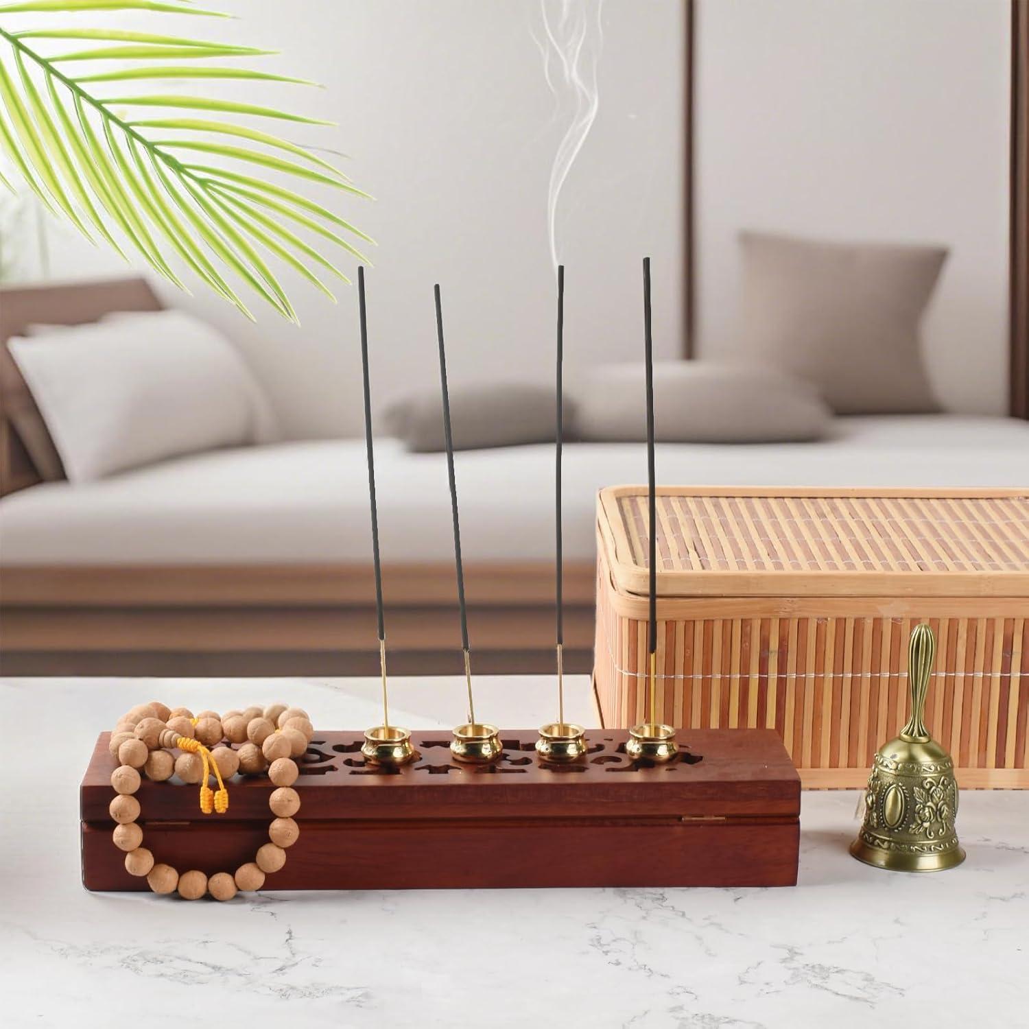 Soporte de Incienso HOKPA 4 Piezas Cobre Dorado Mini