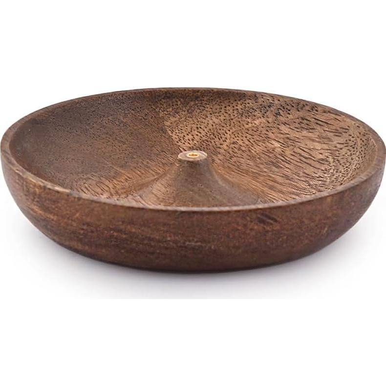 Tazón Redondo de Madera Samhita para Incienso 12.7 cm