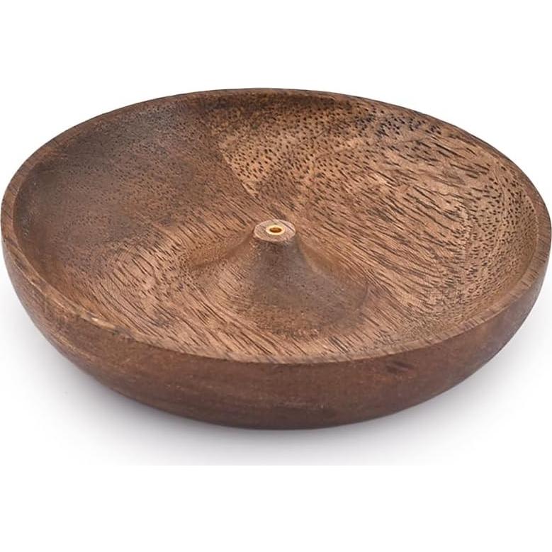 Tazón Redondo de Madera Samhita para Incienso 12.7 cm