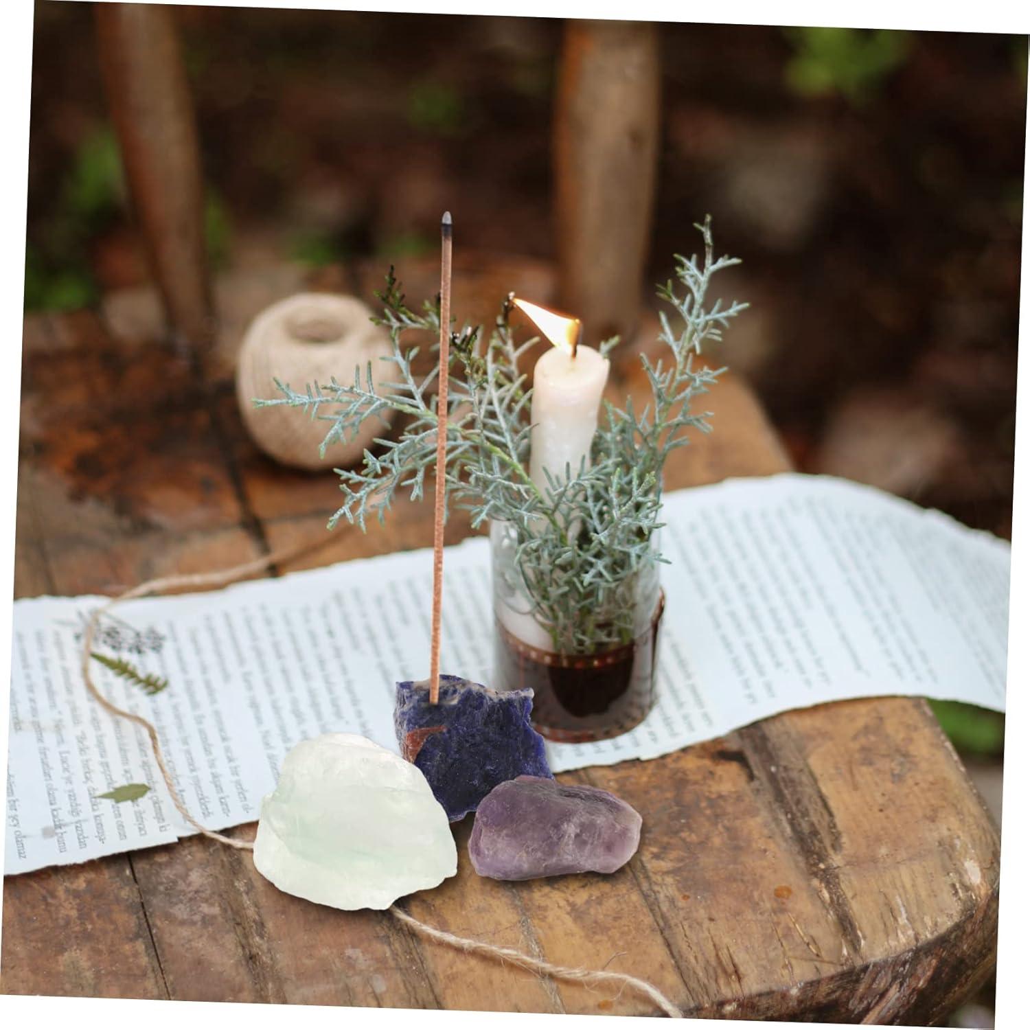 Juego de 5 Soportes de Incienso OUNONA Cristal Natural