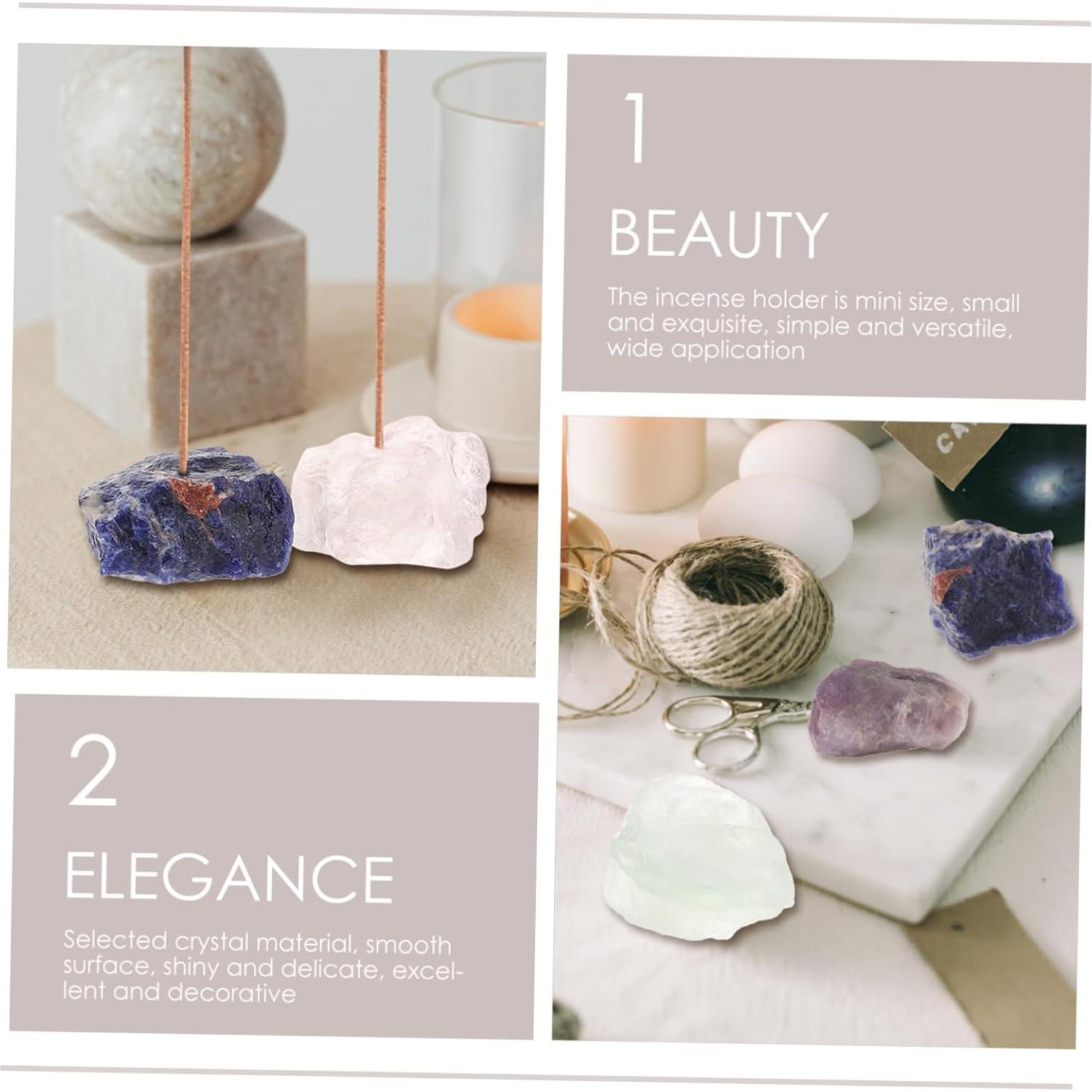 Juego de 5 Soportes de Incienso OUNONA Cristal Natural