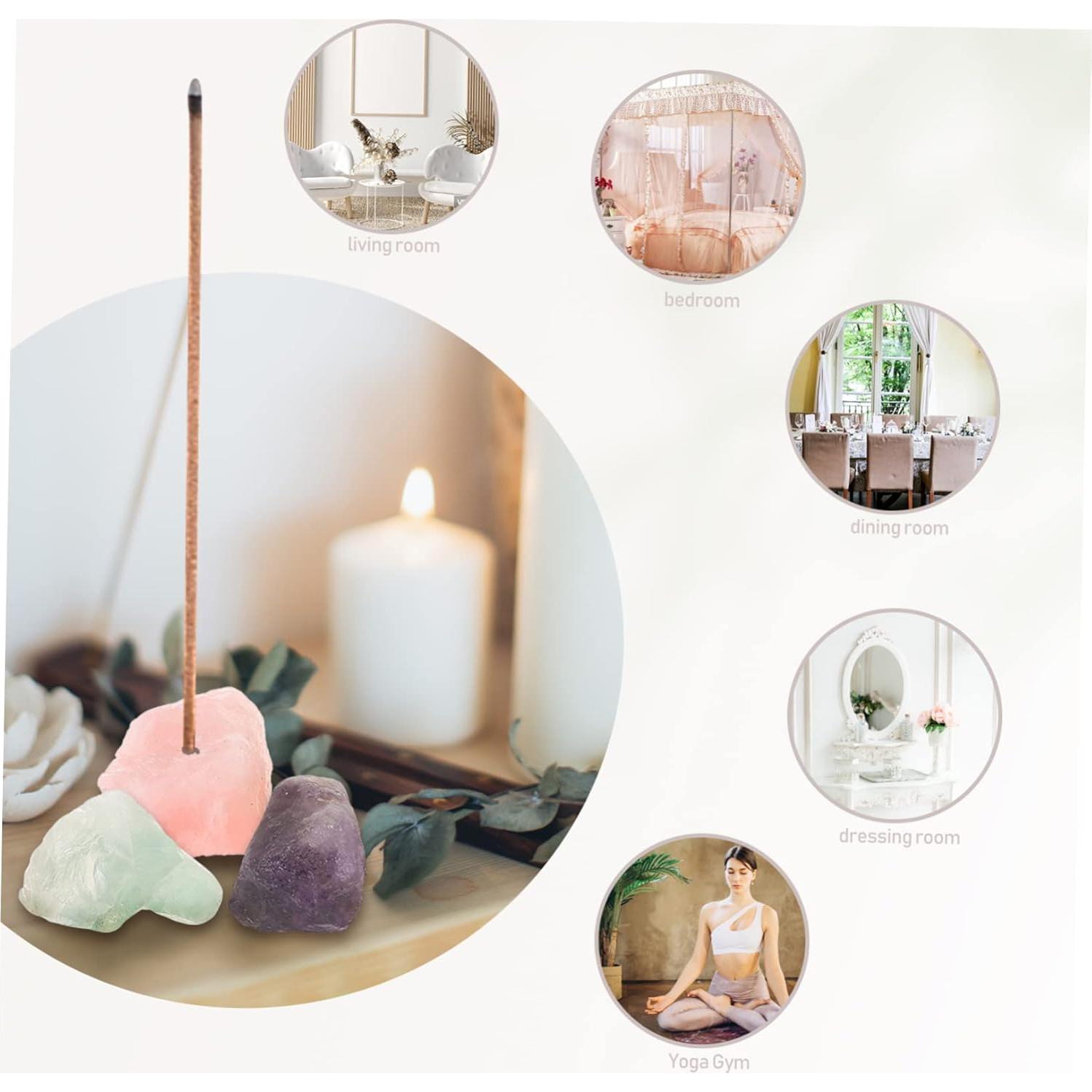 Juego de 5 Soportes de Incienso OUNONA Cristal Natural