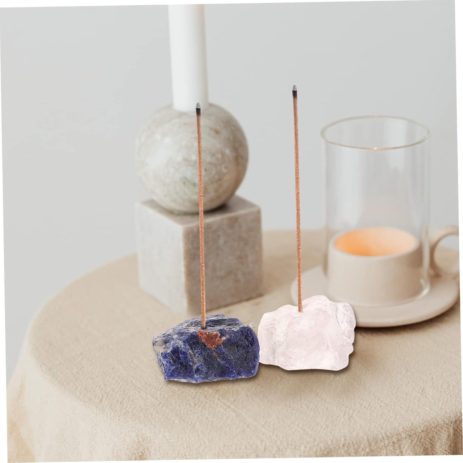 Juego de 5 Soportes de Incienso OUNONA Cristal Natural