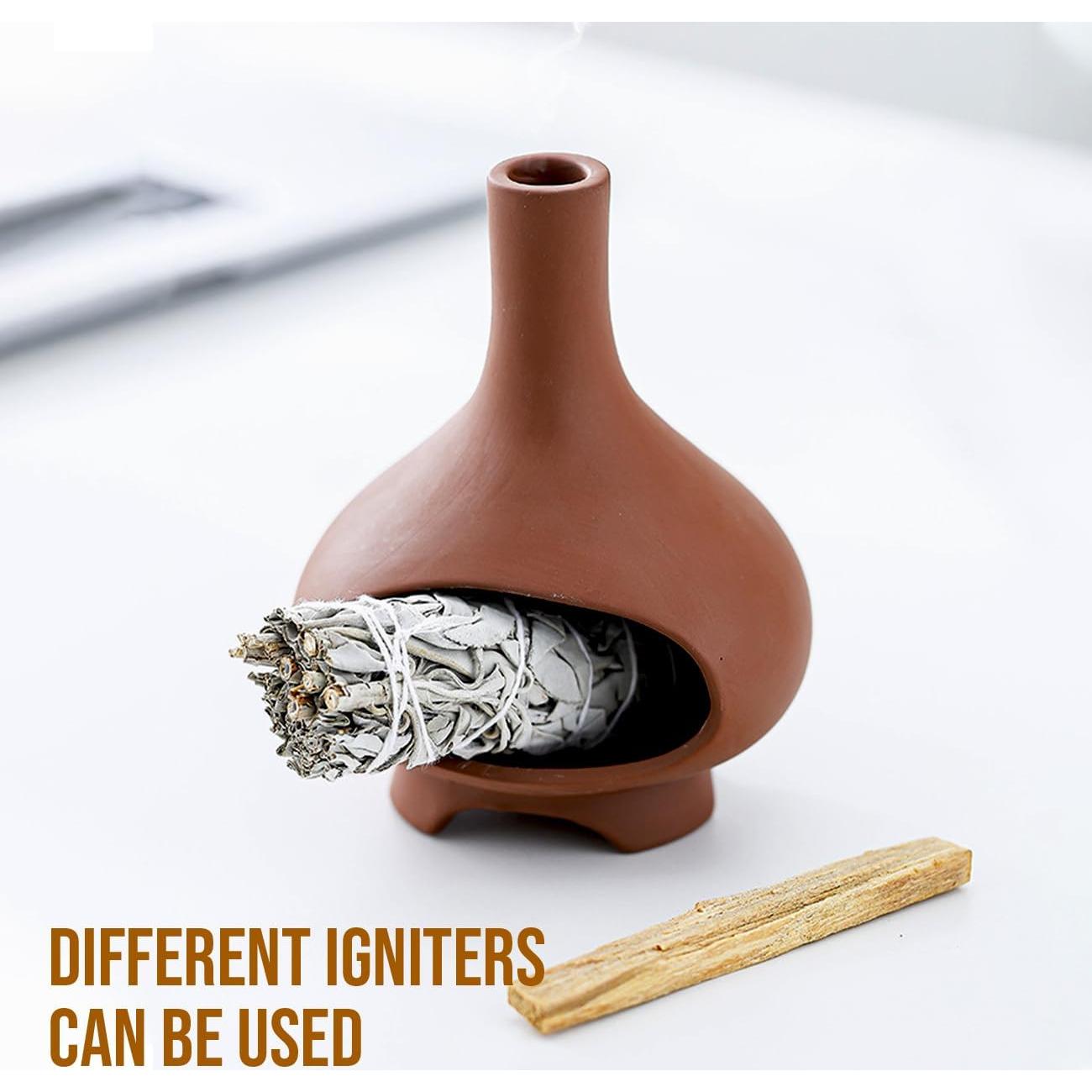 Soporte de Palo Santo Cerámica BENEONY UMAIL Rojo 12.48x7.87cm