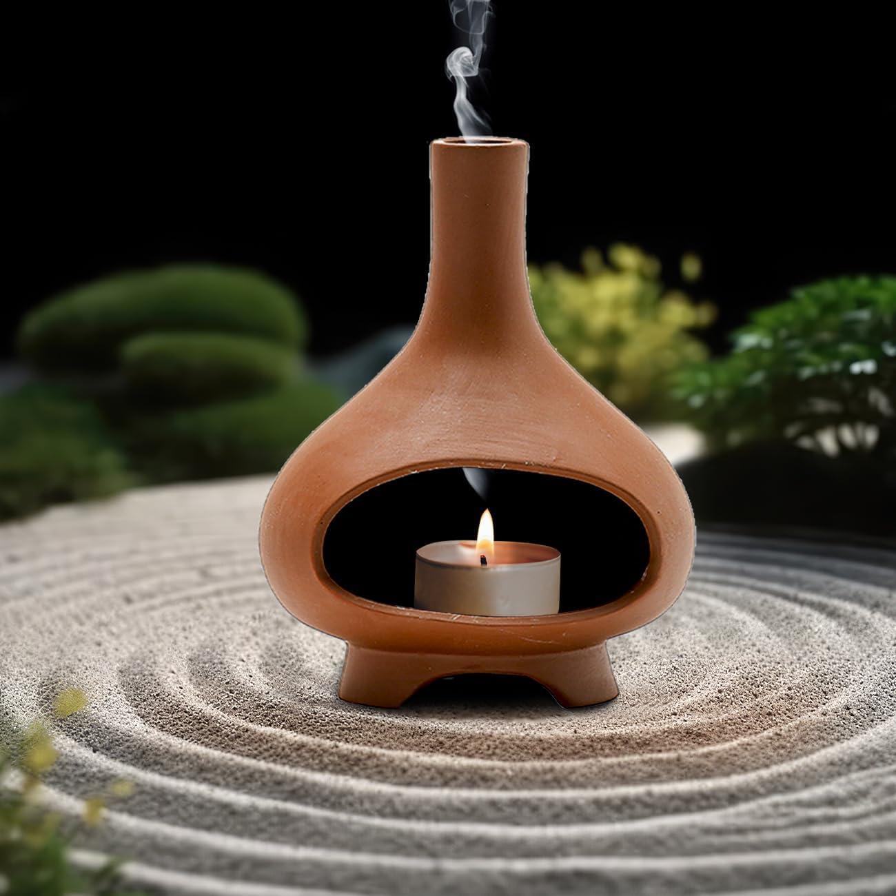 Soporte de Palo Santo Cerámica BENEONY UMAIL Rojo 12.48x7.87cm