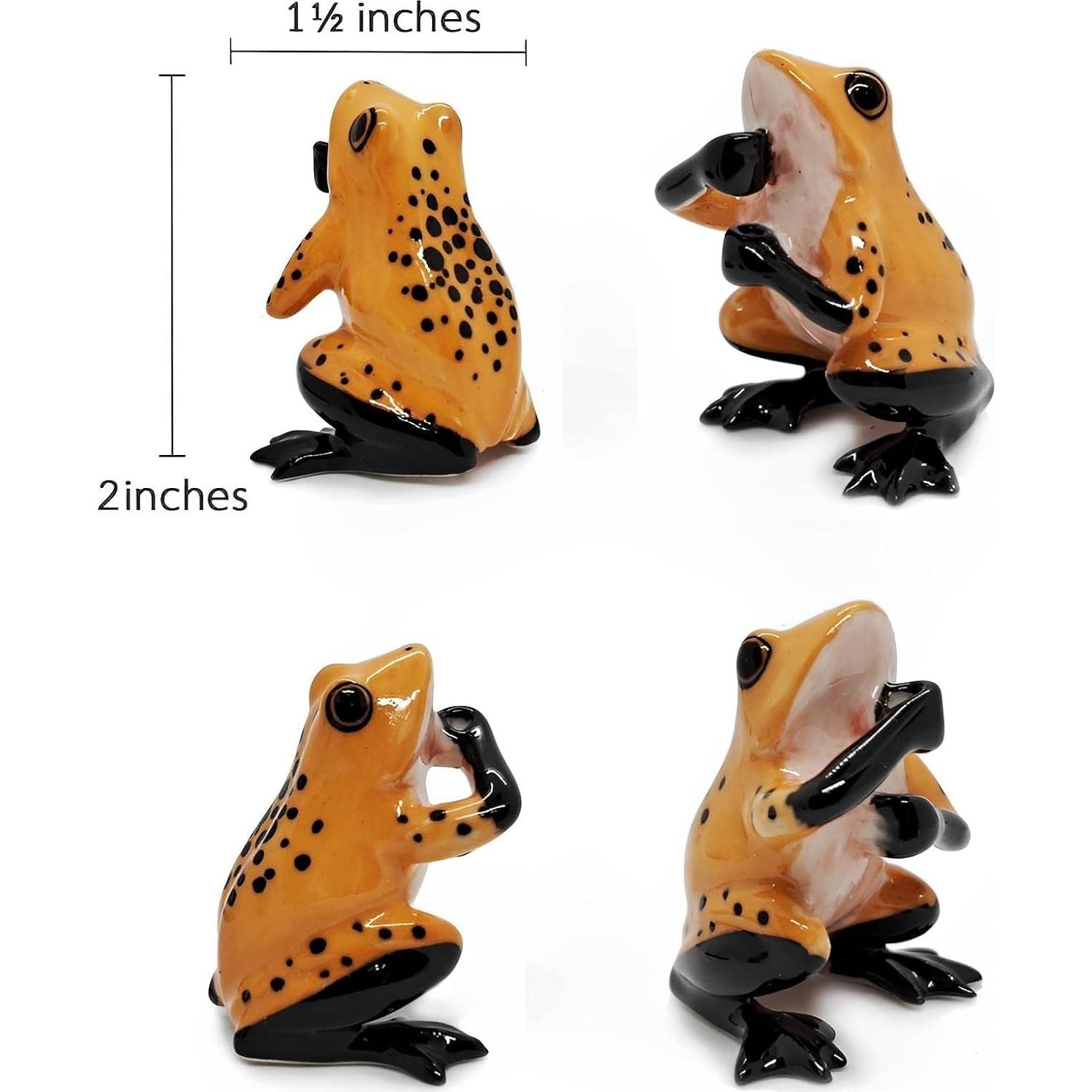 Soporte de Incienso Rana Cerámica Amarillo Negro 10.2x8.9 cm