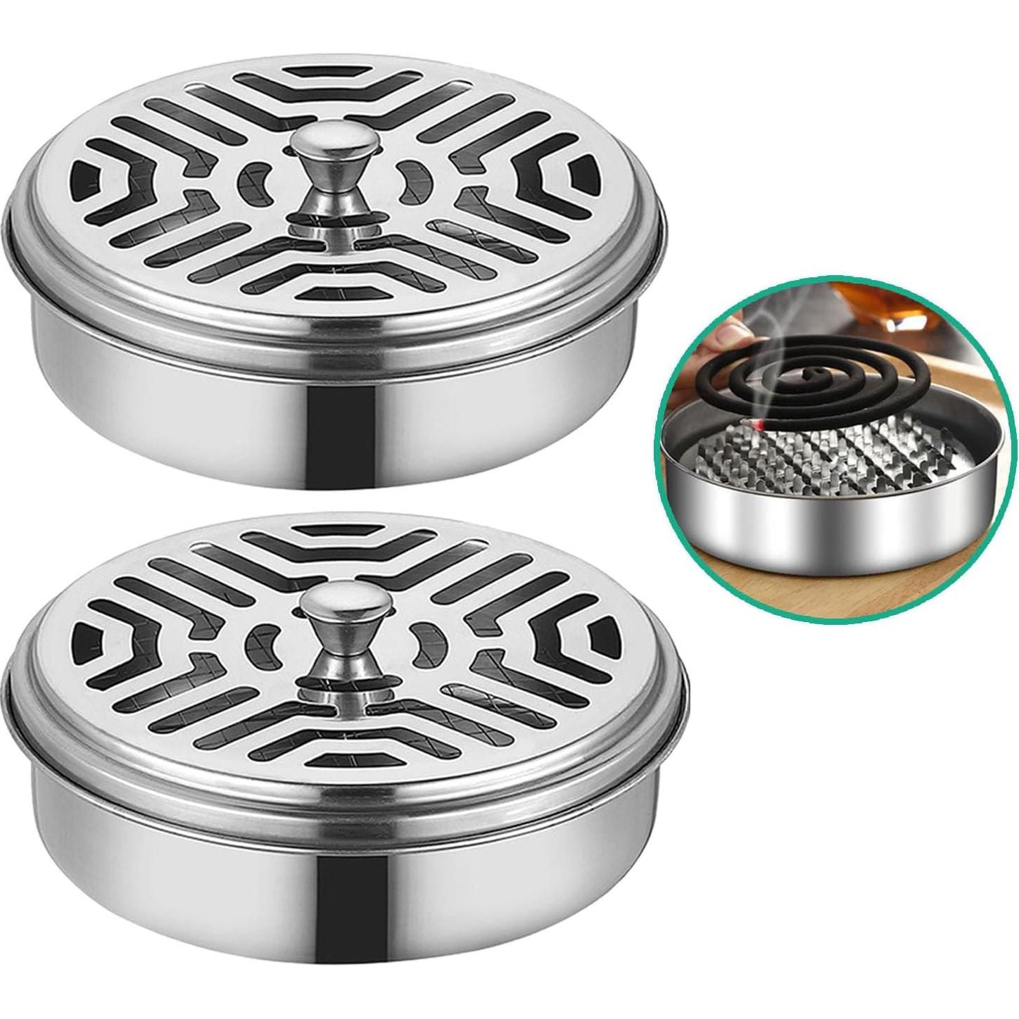 Soporte de Bobina de Incienso Acero Inoxidable 15x5 cm